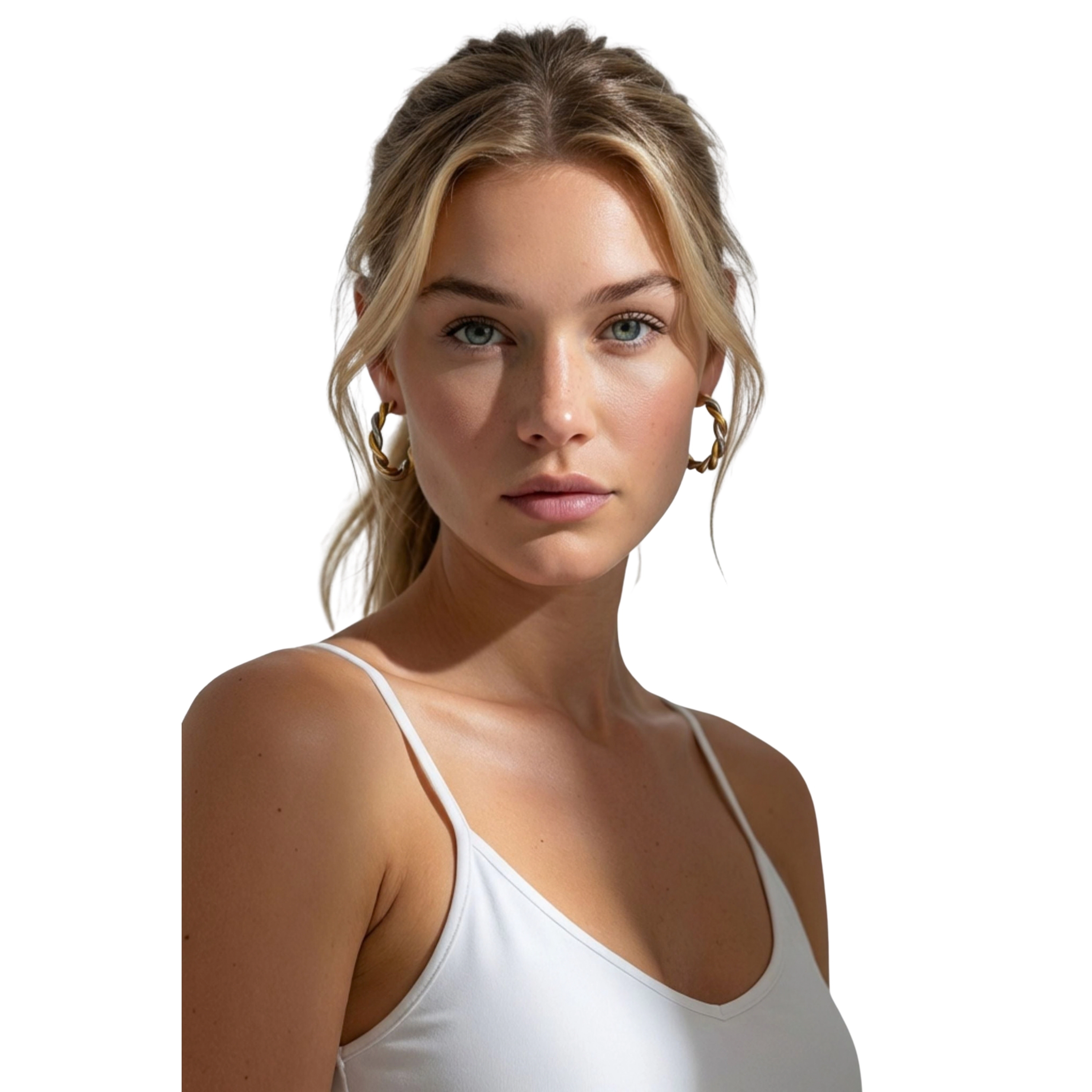 Paloma Waterproof Two-Tone Chunky Rope Hoop Earring