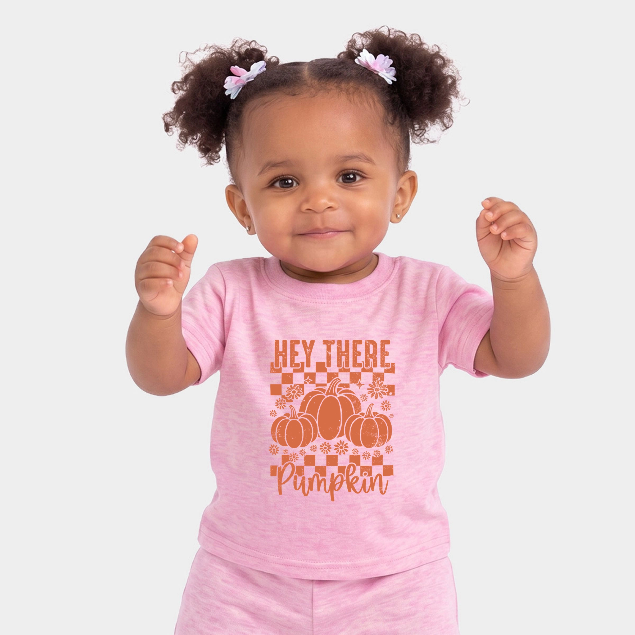 The Juniper Shop - Infant Jogger Pant Crew Set Hey There Pumpkin Checkered