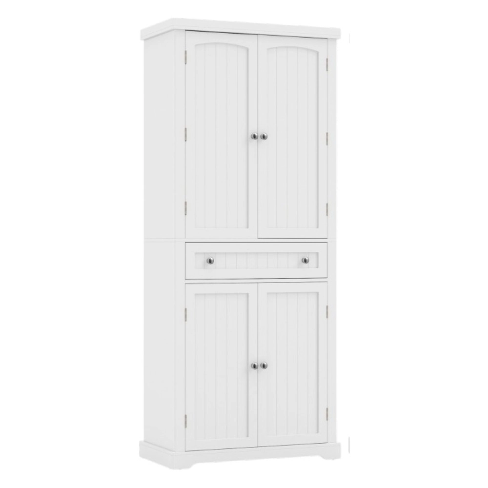 Hivvago 72” Tall Kitchen Cabinet, Pantry Storage Cabinet With 4 Fluted Doors And 6 Door Shelves
