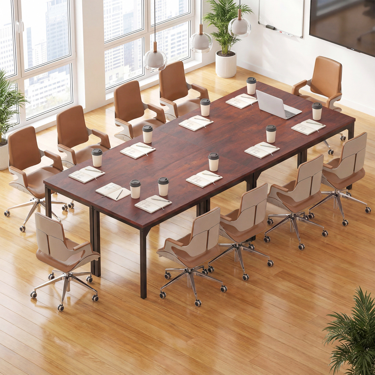 LJG 55 Inch Conference Table with Heavy-Duty Metal Frame