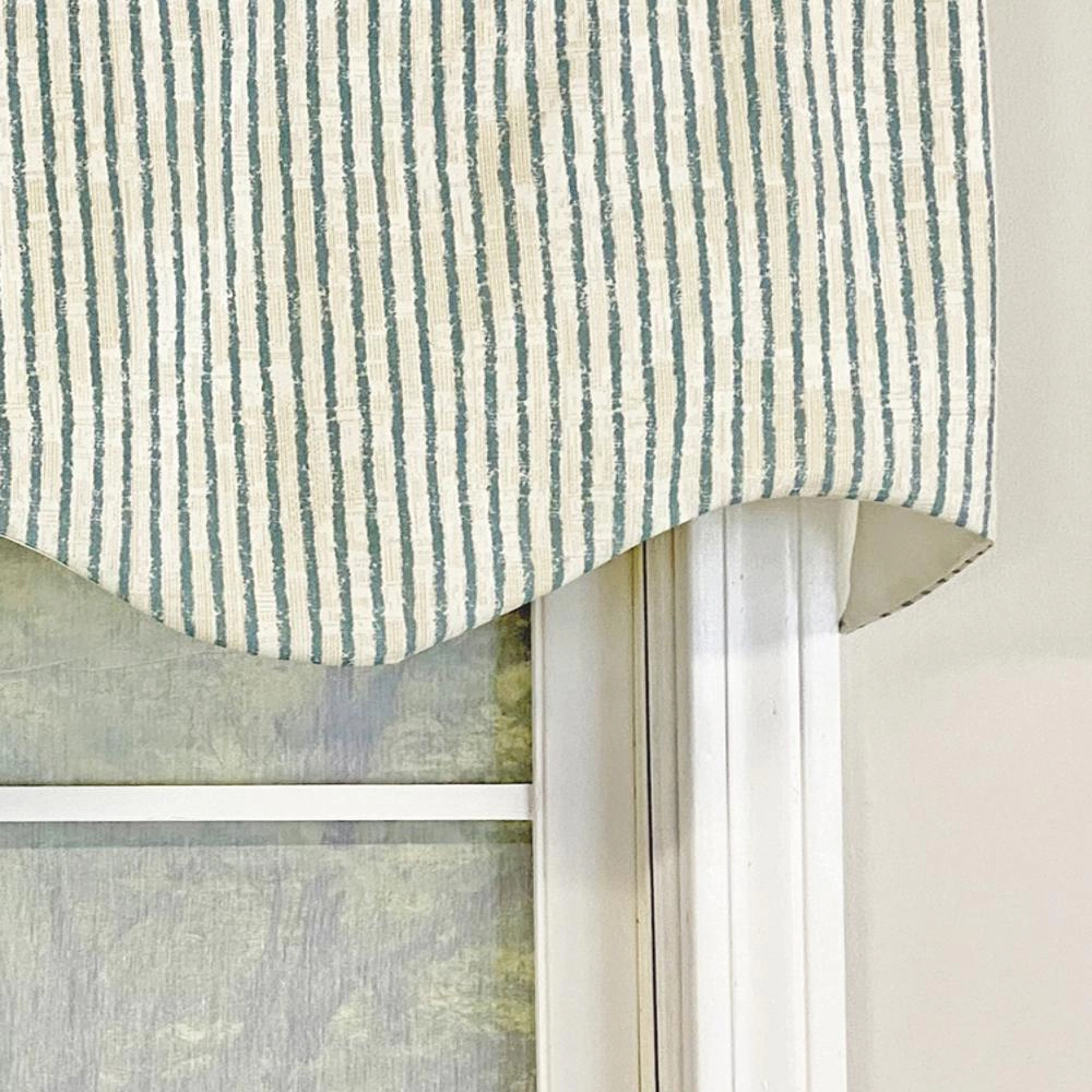 RLF Home Duval Regal Valance Ocean Blue. 3" Rod  Pocket 50"W x 17"L