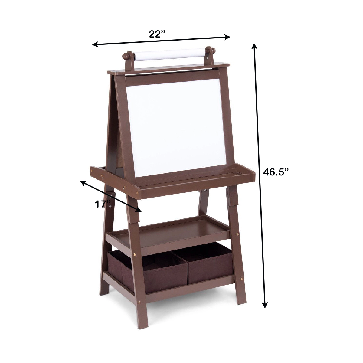SlickBlue Double-Sided Kids Art Easel with Trays and Paint Cups