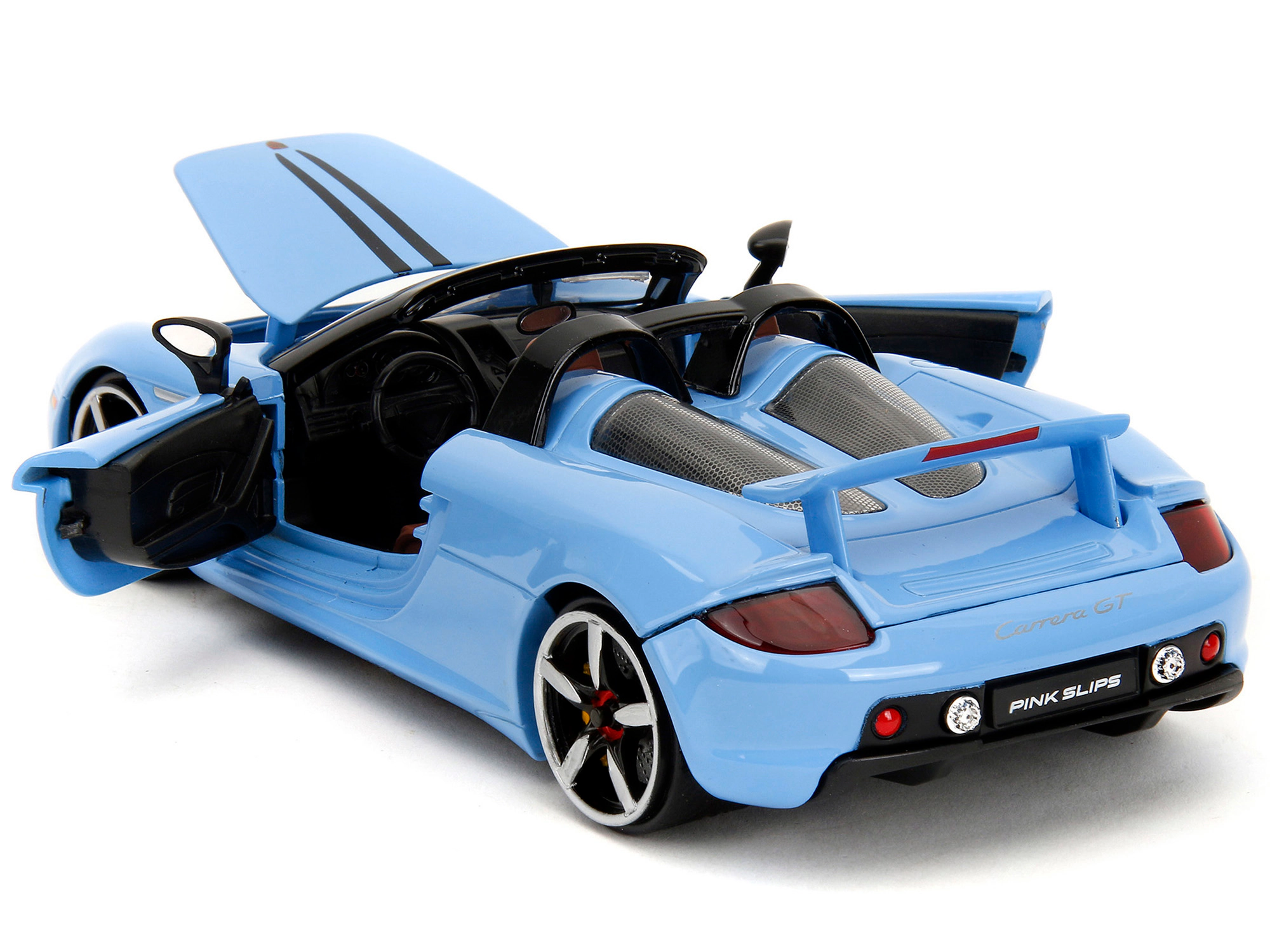 Jada Porsche Carrera GT Convertible Blue with Black Stripes "Pink Slips" Series 1/24 Diecast Model Car by Jada