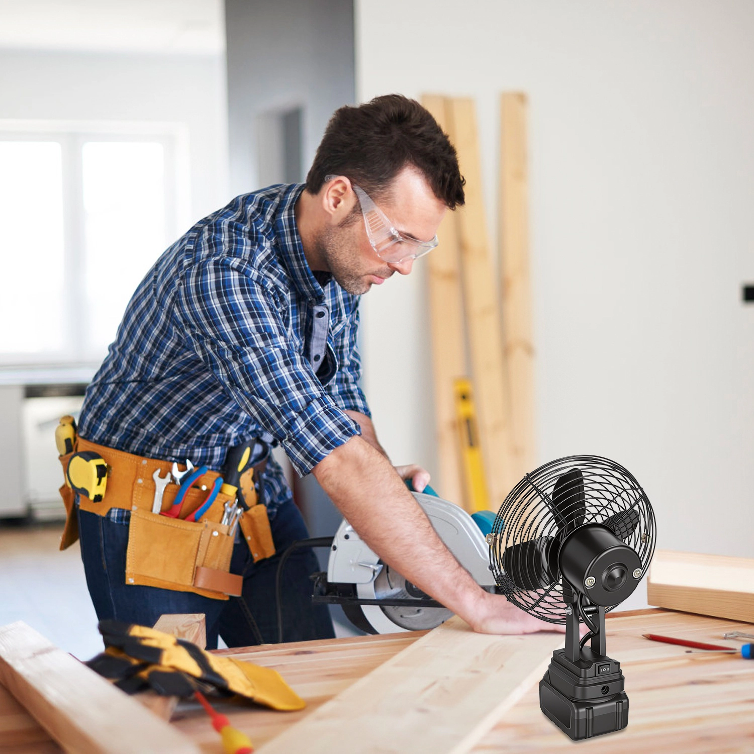 GBruno 2-Speed Cordless Portable Jobsite Fan