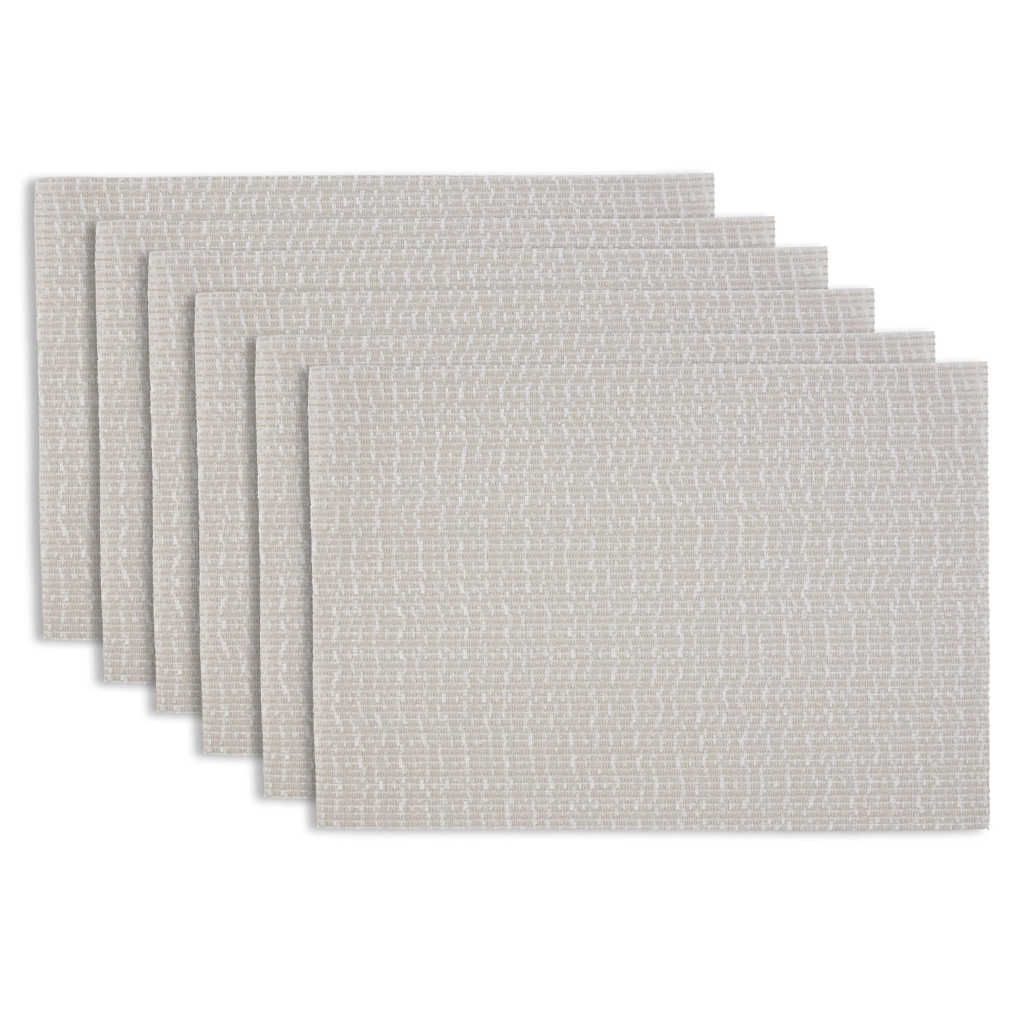 Dainty Home Knoteted Boucle Woven Vinyl Reversible Rectangular 13" x 19" Placemat Set of 6