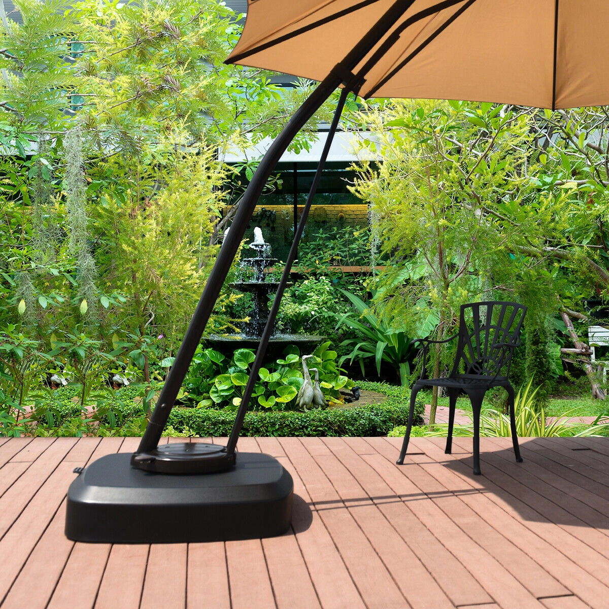 Slickblue Wheeled Cantilever Umbrella Base for Patio, Deck, Garden and Poolside Umbrellas