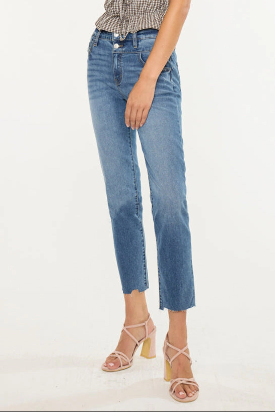 KanCan Women's Essentials High Rise Slim Straight Jeans Kathleen