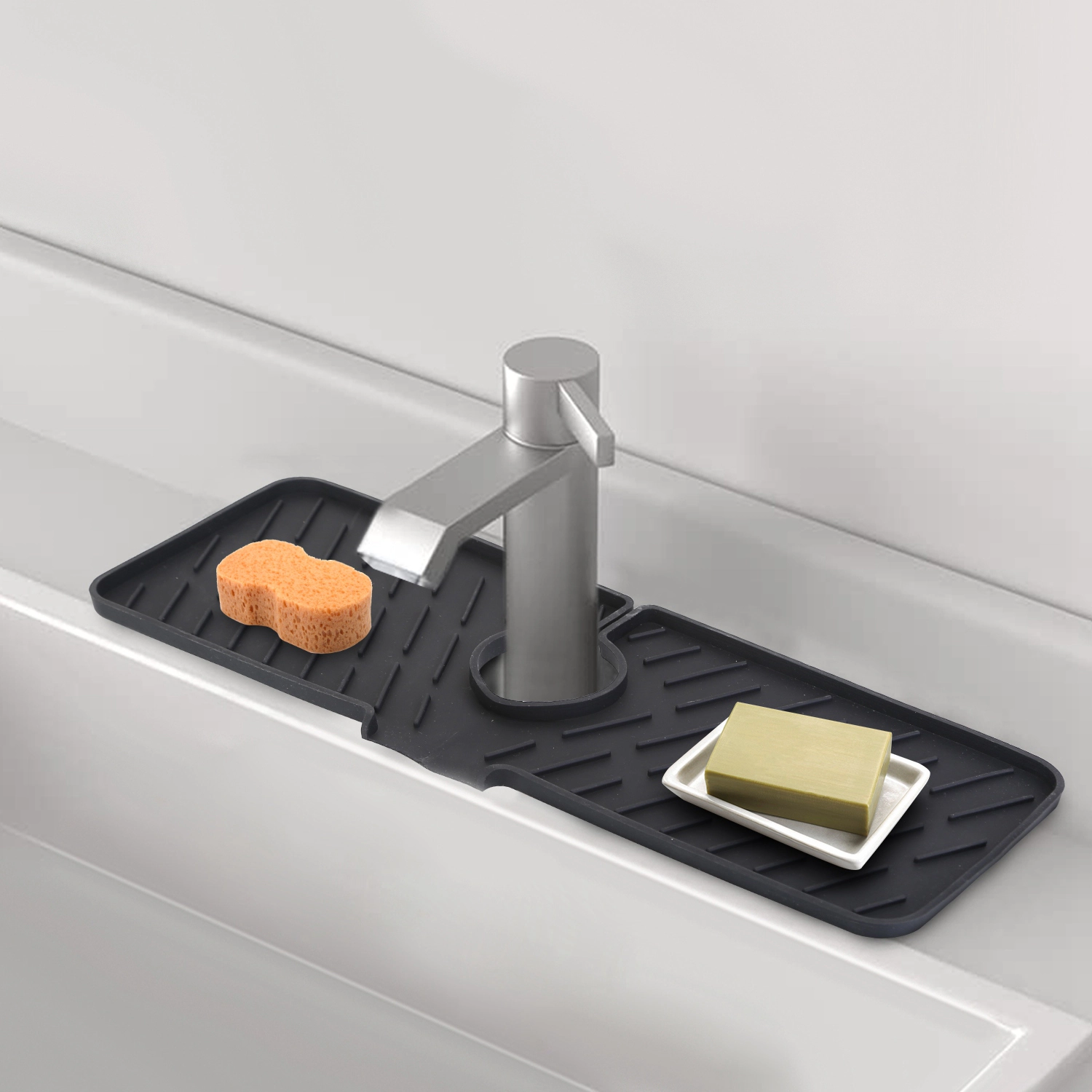 GBruno Silicone Faucet Mat Kitchen Sink Splash Guard