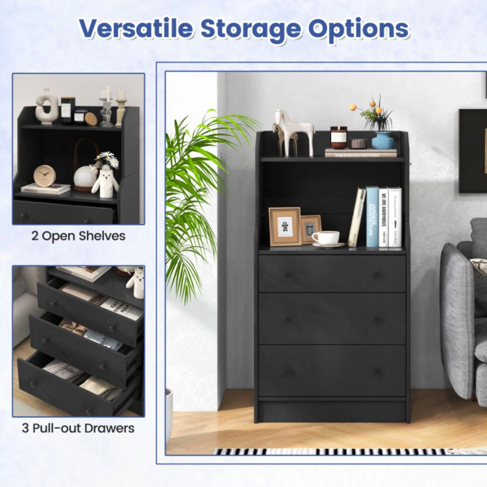 Hivvago Sleek Bedroom Dresser equipped with Anti-Tip Support