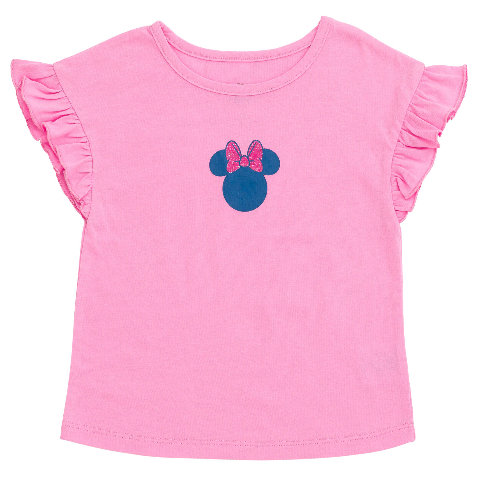 Disney Minnie Mouse Girls' Denim 2-Piece Overall Dress and T-Shirt Set