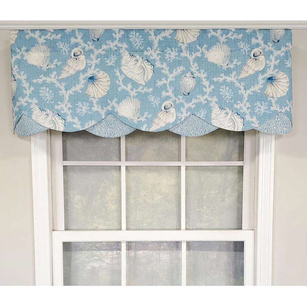RLF Home Luxurious Modern Design Classic Jenna Glory Style Window Valance 50" x 16" Sky