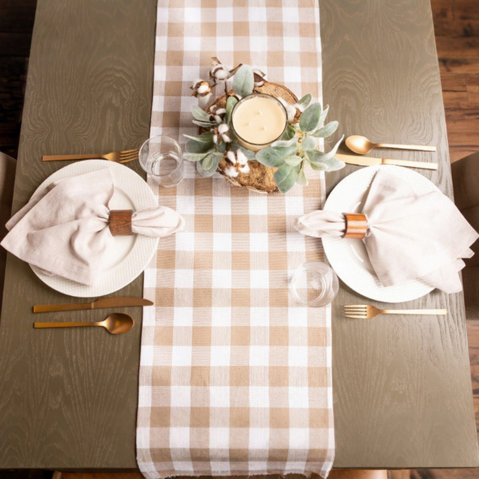 Alilang Unisex Gingham Checkered Tablecloth with Classic Square Pattern