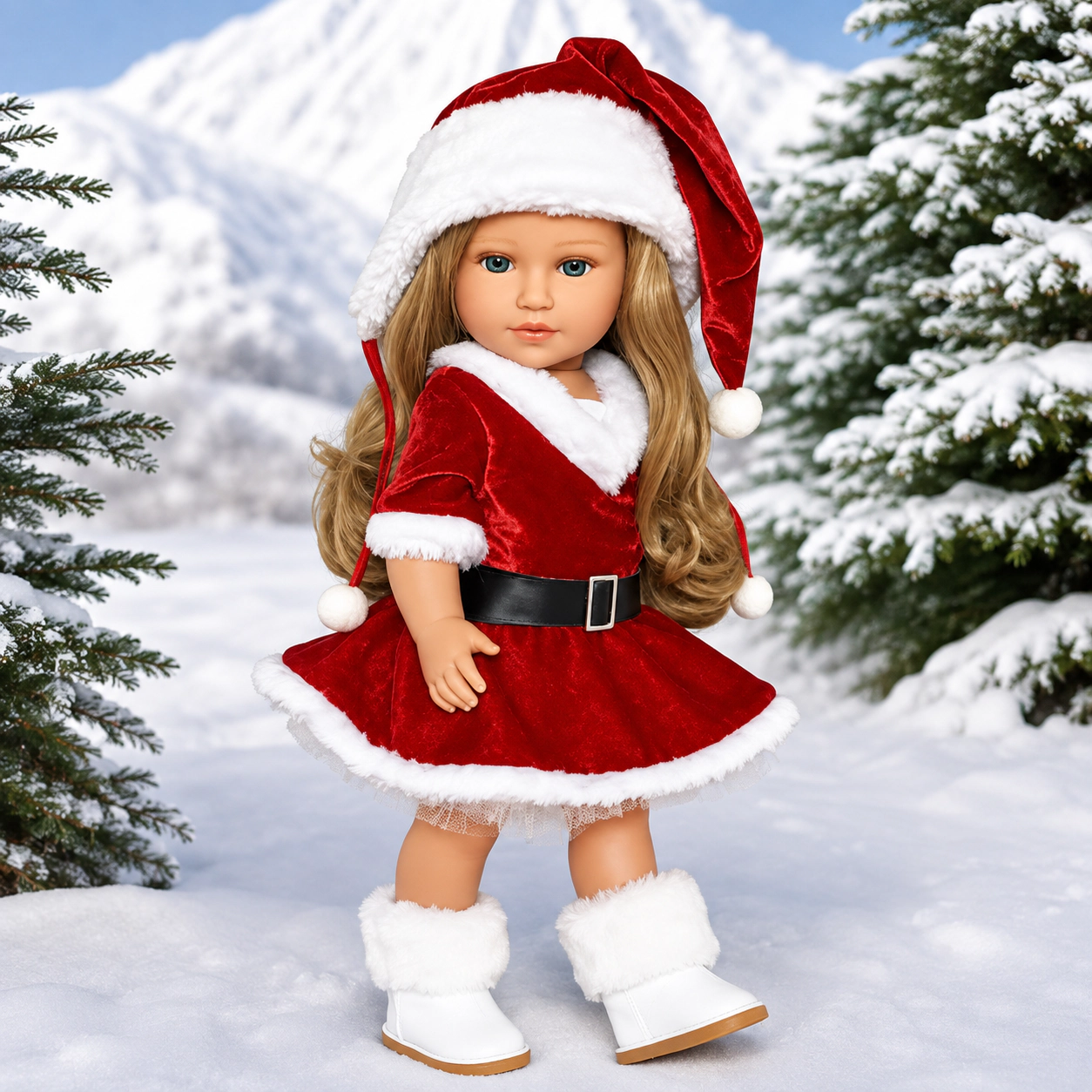MBD® Holiday Cheer Santa Dress Set for 18-Inch Dolls –Fits Kennedy and Friends Dolls