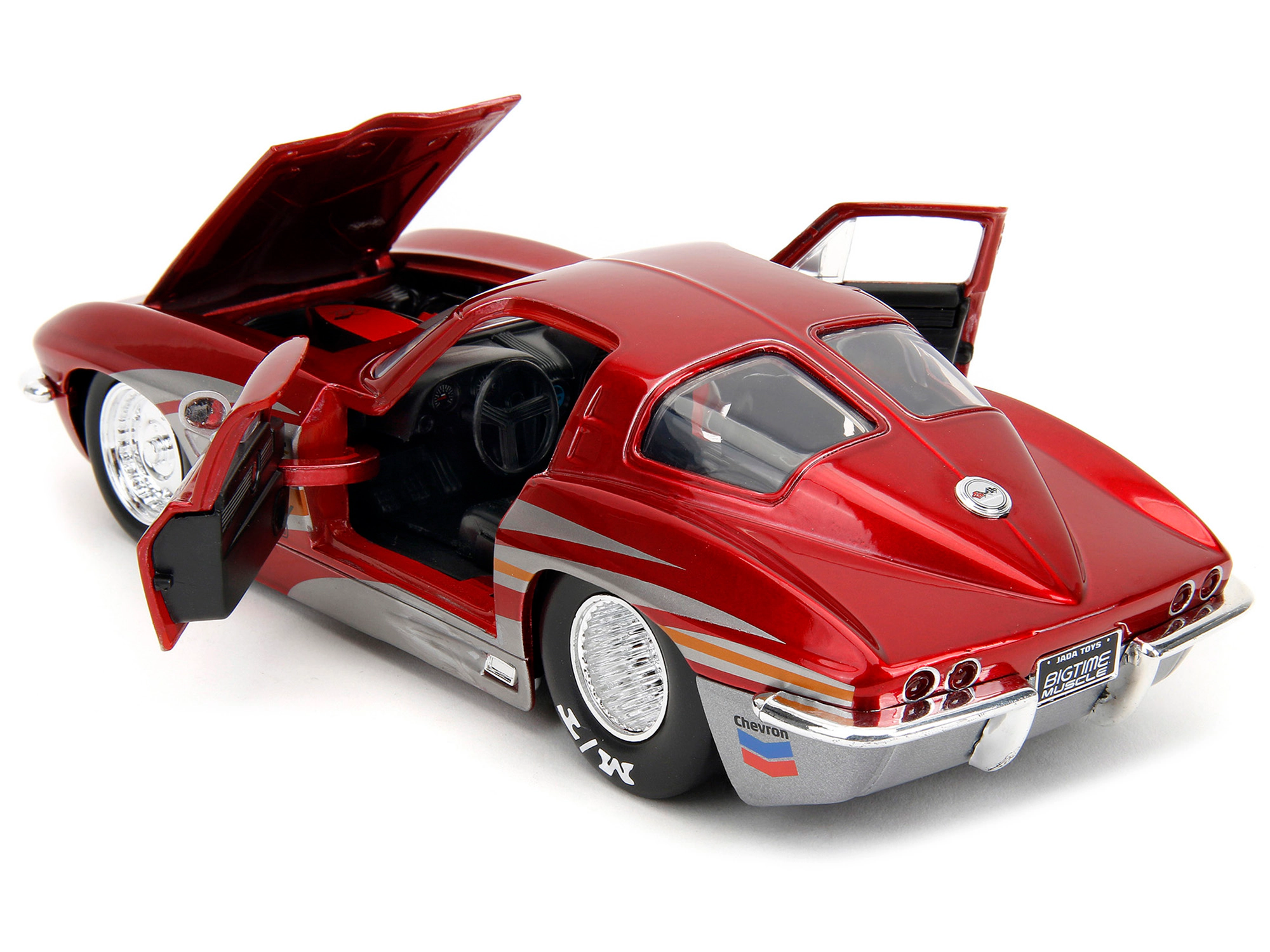 Jada 1963 Chevrolet Corvette Stingray Red Metallic with Silver Graphics "Bigtime Muscle" Series 1/24 Diecast