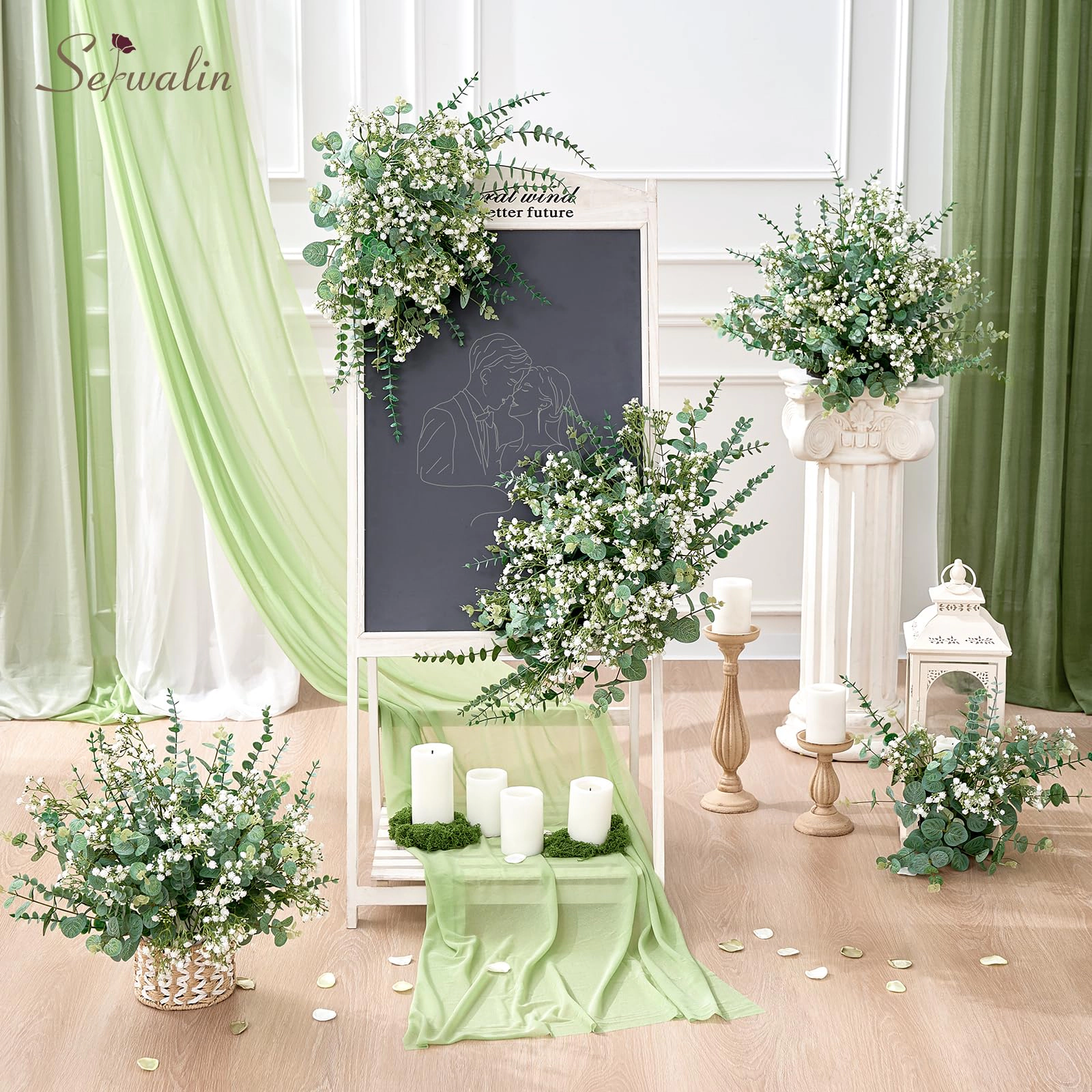 PUPWE Mixed EucalyptStems  Greenery For Centerpieces