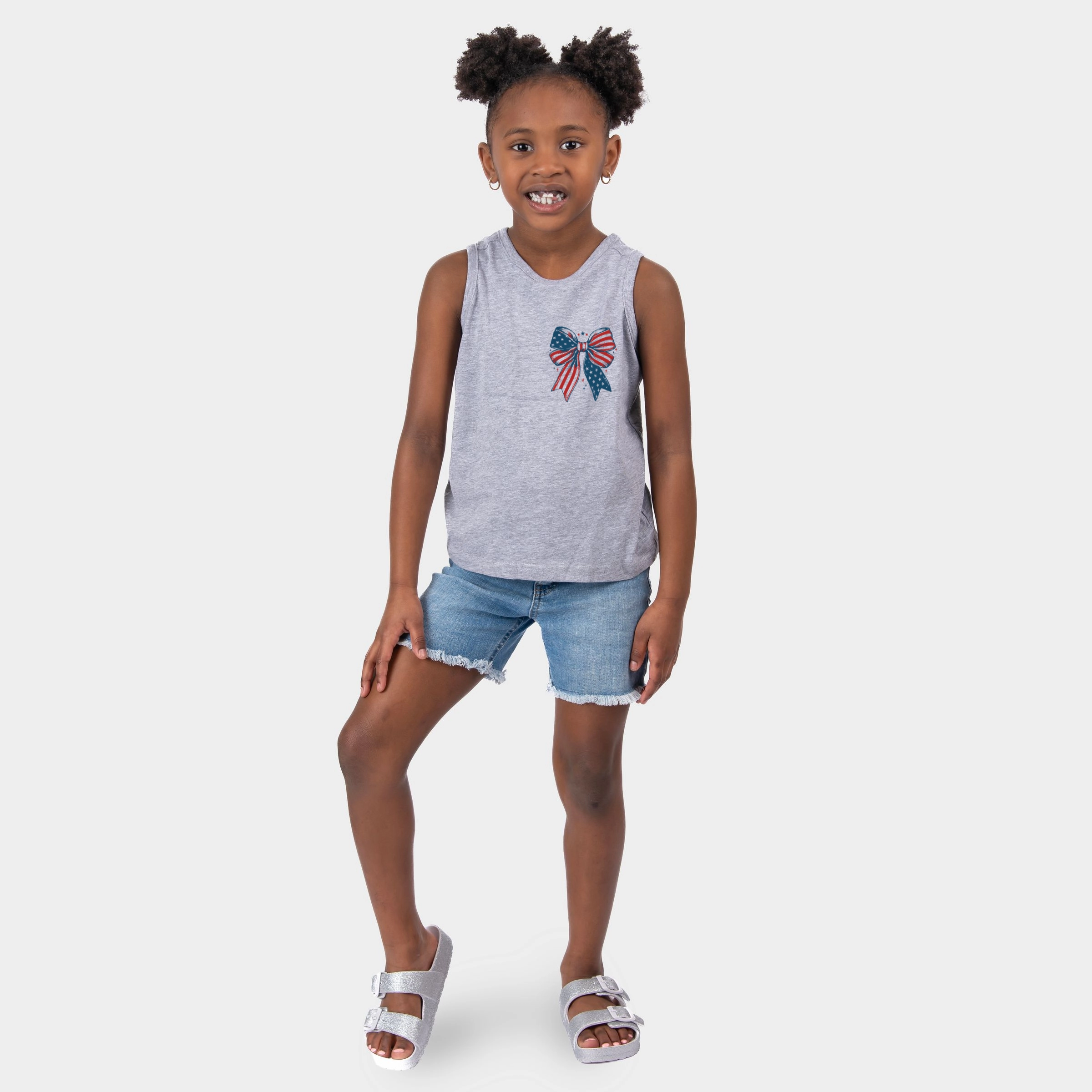 The Juniper Shop - Patriotic Bow Stars Youth Tank Top