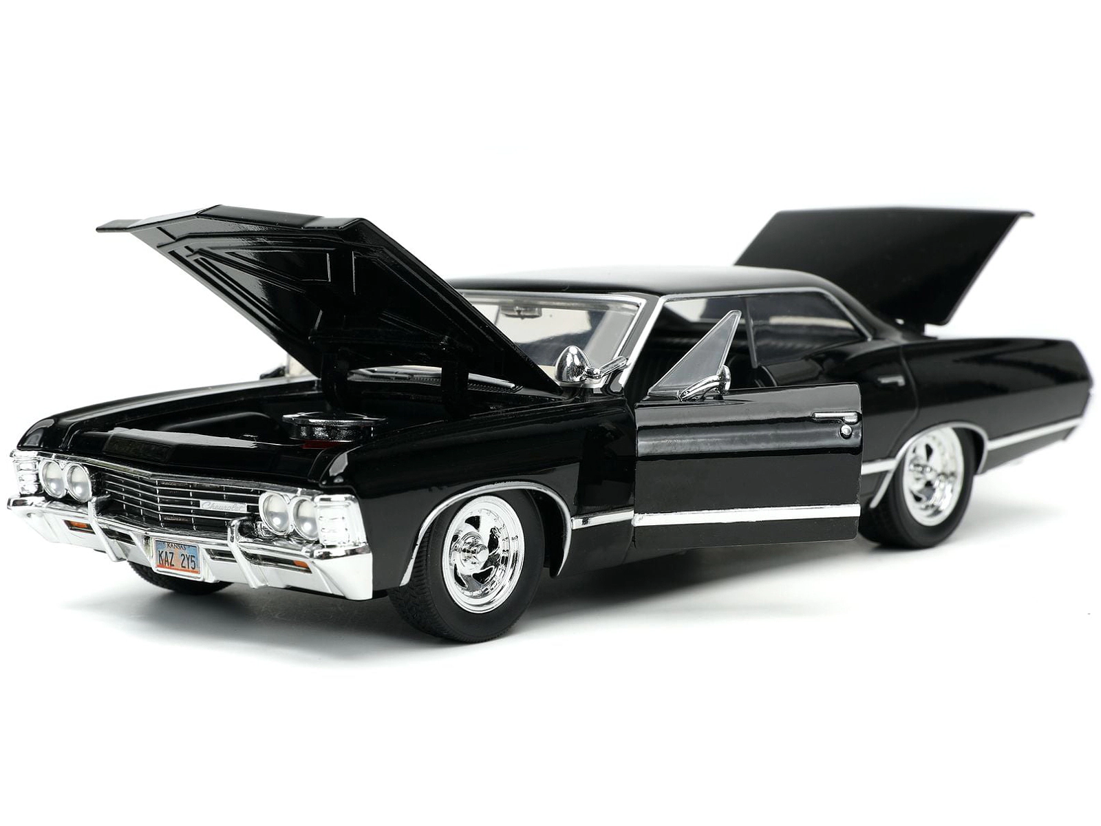 Jada 1967 Chevrolet Impala SS Sport Sedan Black and Dean Winchester Diecast Figurine "Supernatural"