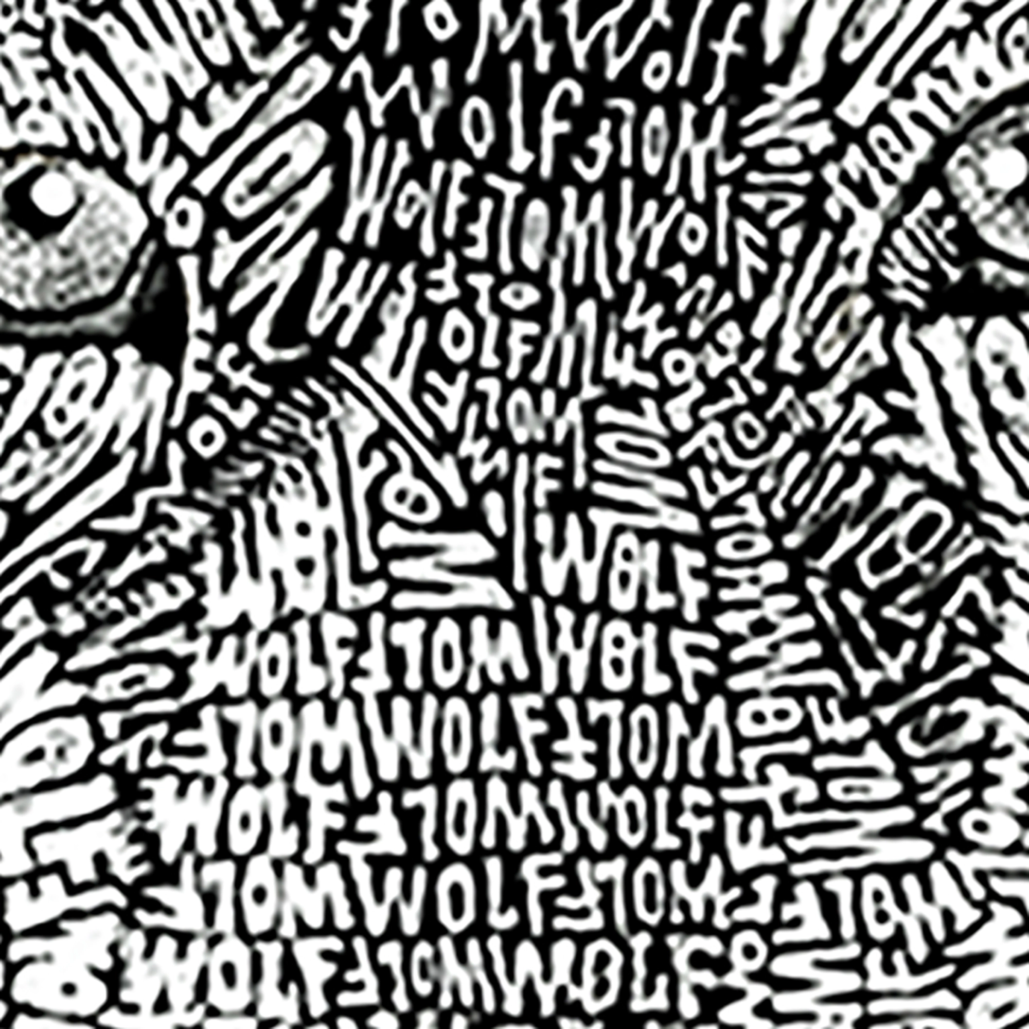 LA Pop Art Men's Wolf Word T-Shirt - Regular Fit