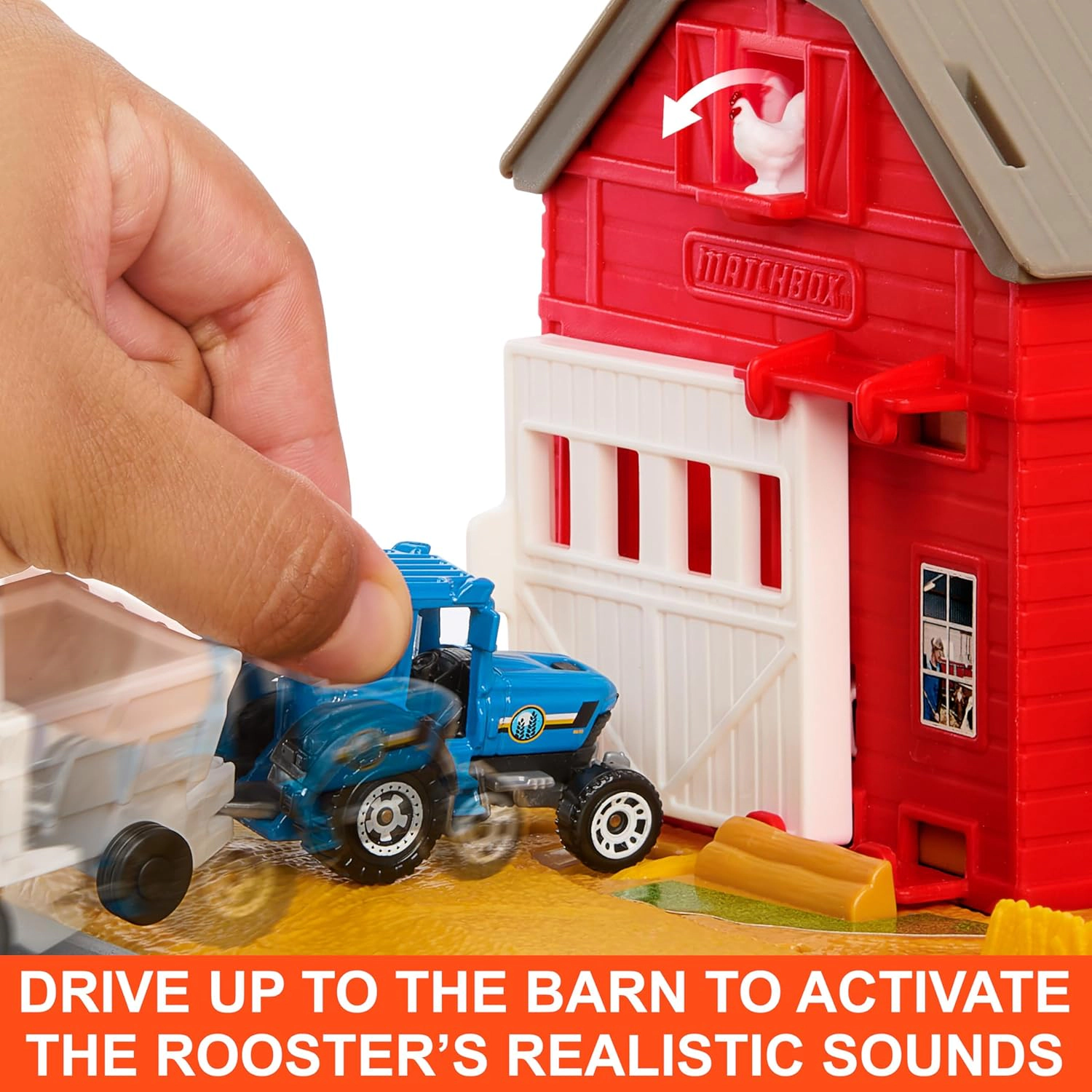 Matchbox Action Drivers Farm Adventure Playset with 1:64 Tractor and Animal Figures