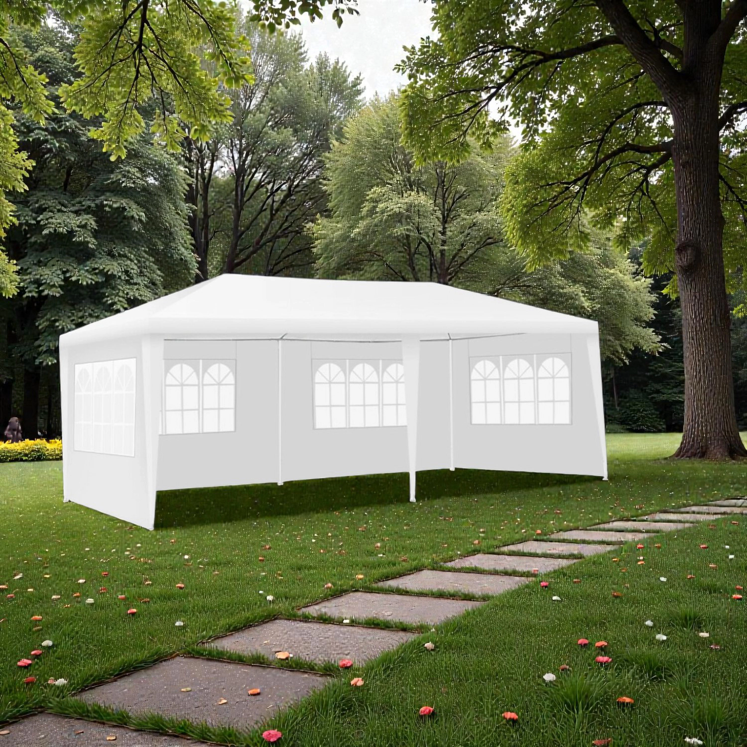 Hivvago Heavy-Duty 10x20 Outdoor Celebration Tent with Removable Panels and Bag