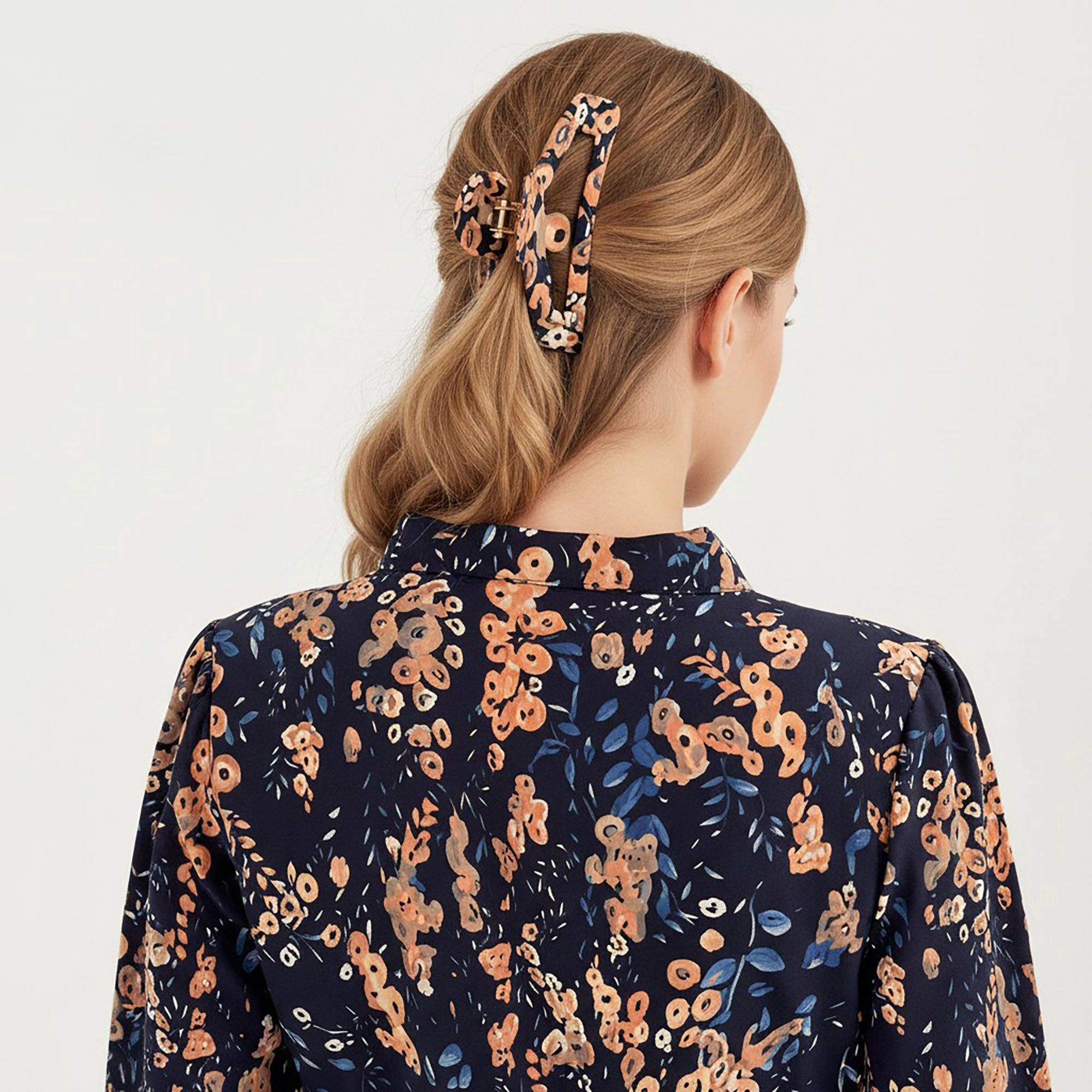 Anna-Kaci Women's Floral Print Smocked Waist Long Sleeve V Neck Ruffle Hem Dress