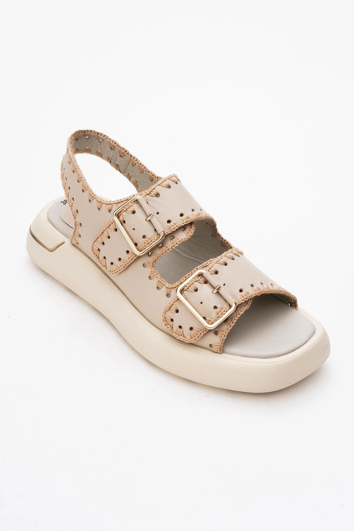 Forever & Always Womens Douro Braided Rope Strap Leather Sandals