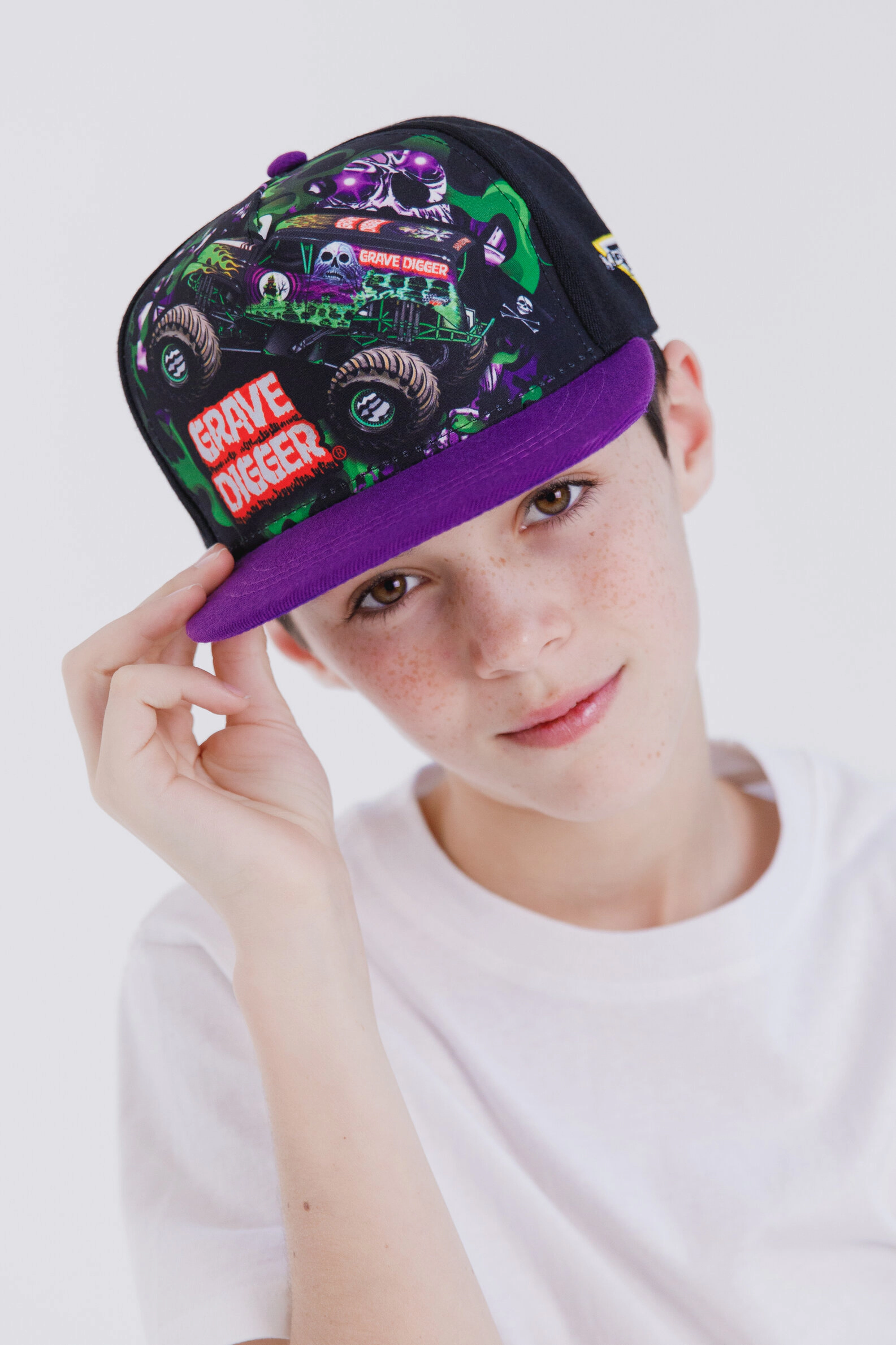 Monster Jam Grave Digger Boys' Strapback Baseball Cap