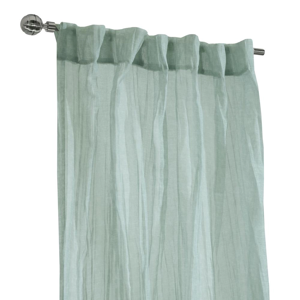 Habitat Paloma Sheer Dual Header Stylish and Functional Curtain Panel 52" x 95" Pale Thyme