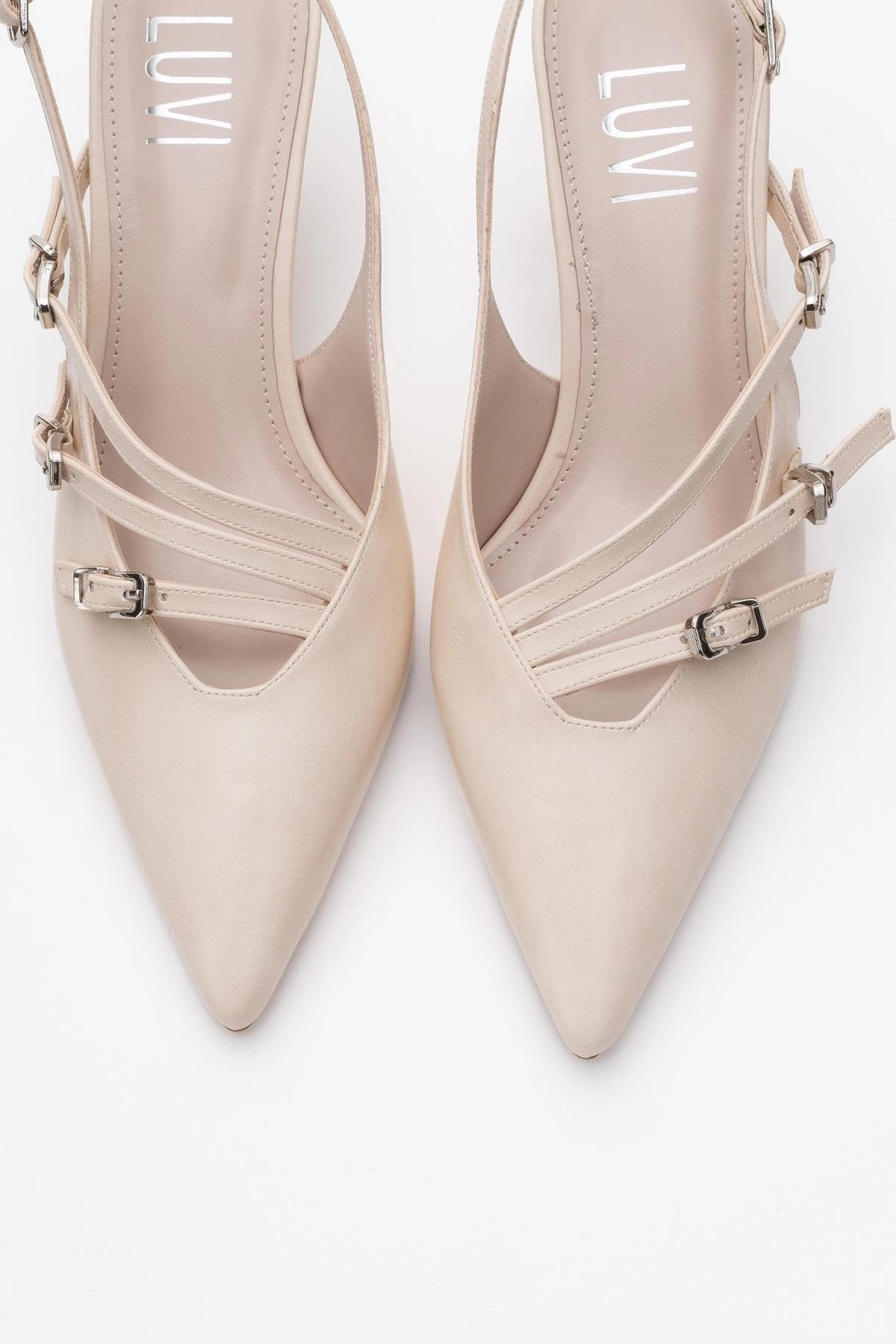 Prologue Shoes Womens Magra Pointed-Toe Slingback Stiletto