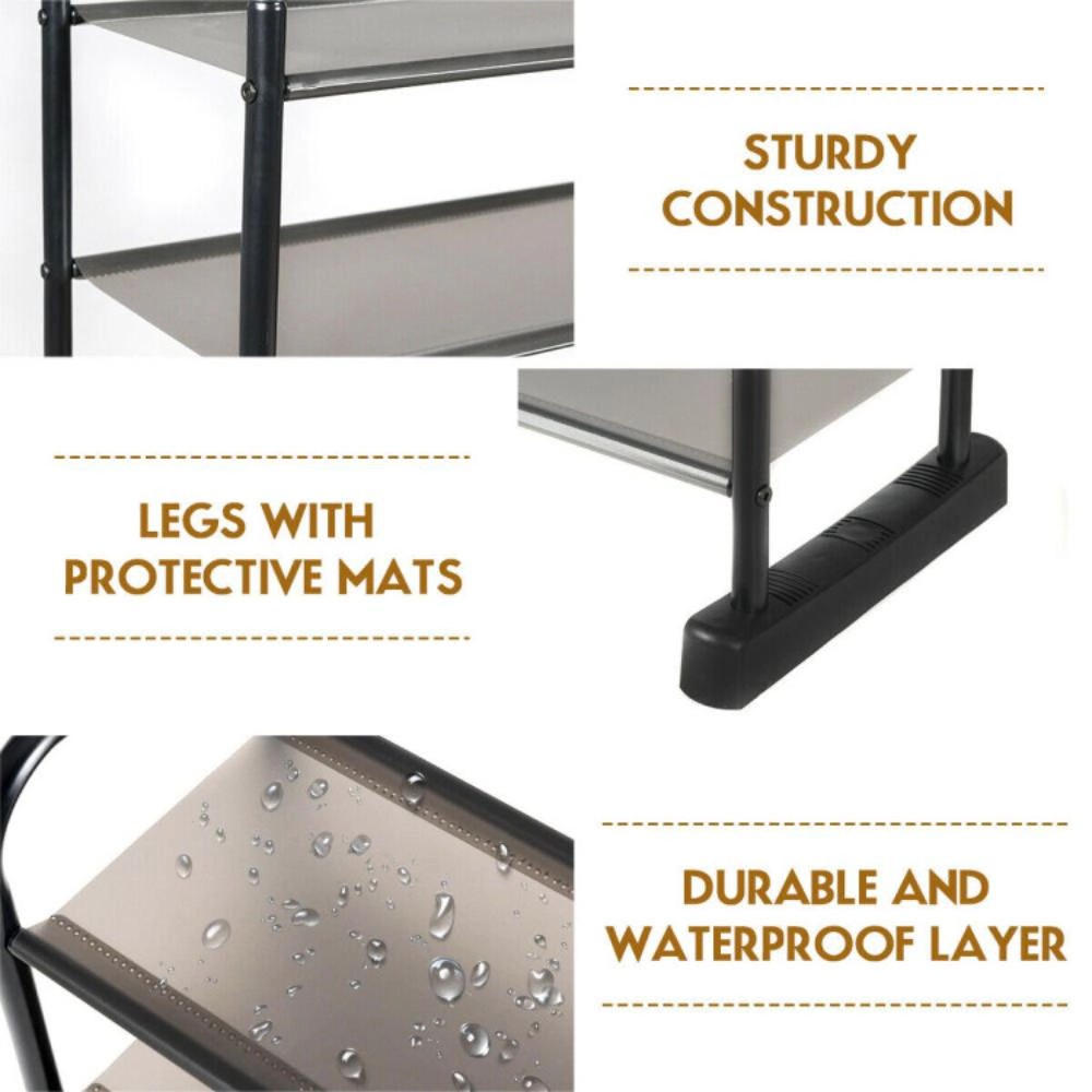 Hivvago 10-Tier Metal Shoe Storage Rack for Home and Entryway