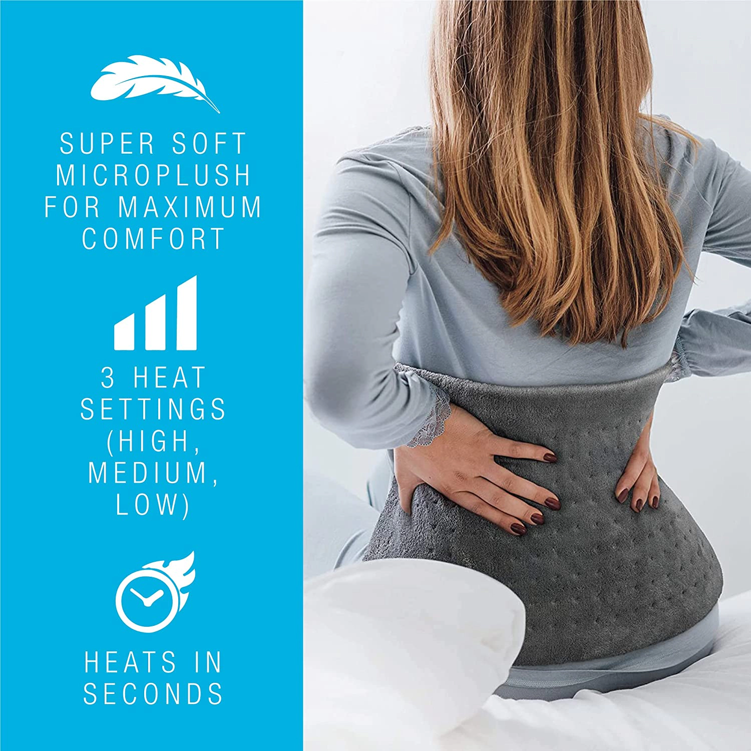 Pursonic Unisex Heating Therapy Set: Heated Poncho Shawl & XL Full Body Heating Pad