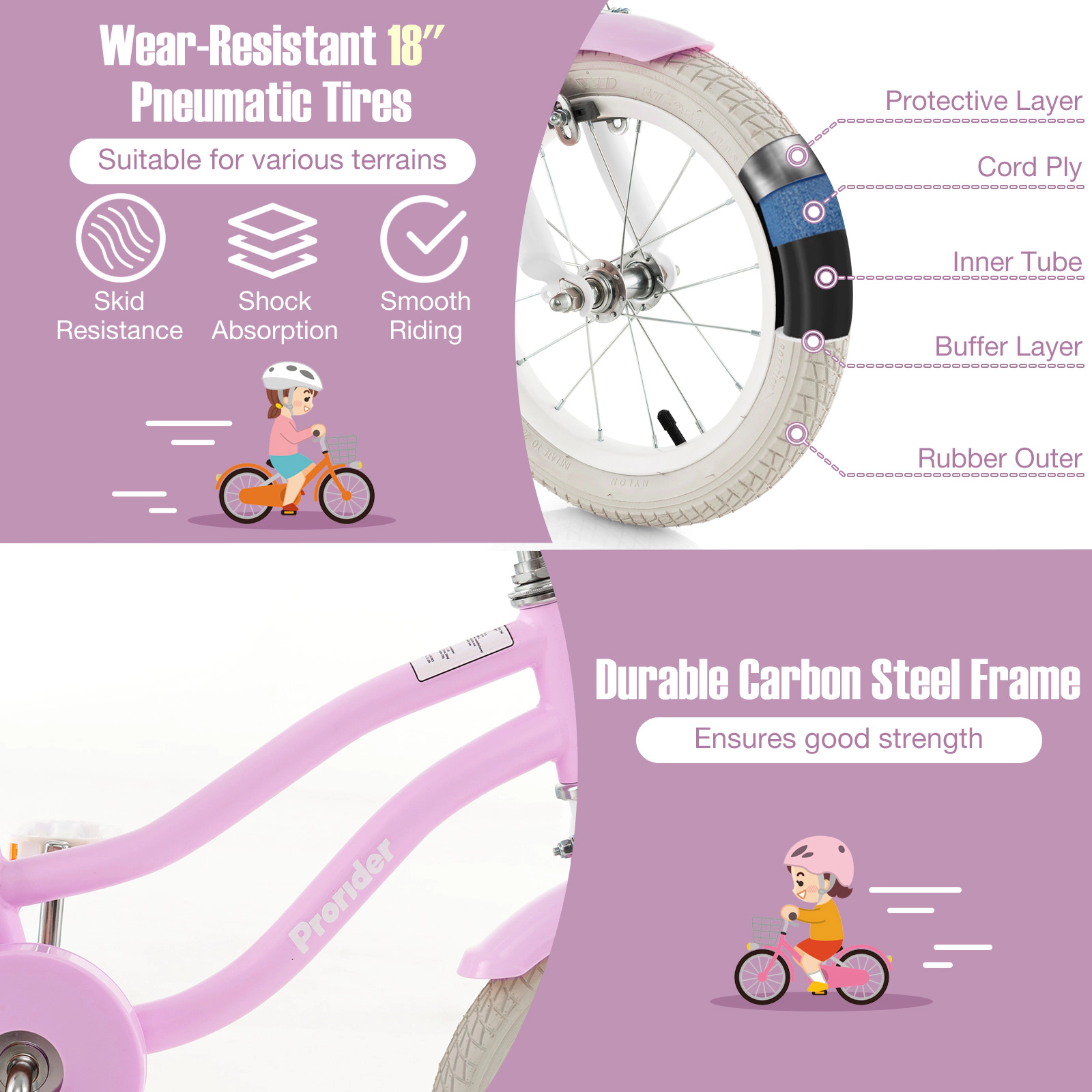 LJG Adjustable Kids Bike with 2 Brake System