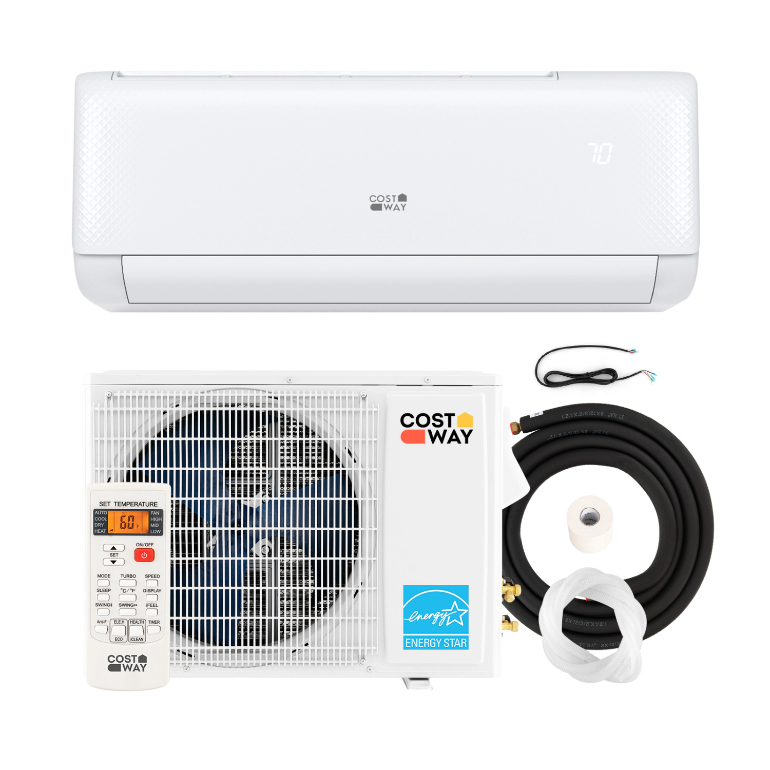 LJG Serie Airtural 12000 BTU 21 SEER2 208-230V Aire Acondicionado Split Sin Ductos Con Bomba De Calor