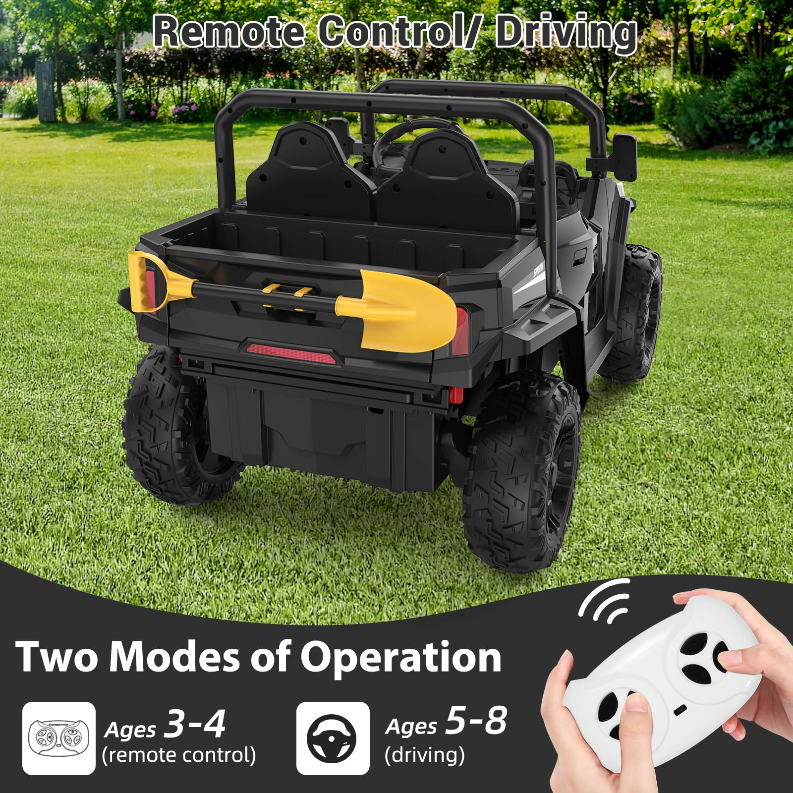 Howbow 24V Kids Ride-On Dump Truck with Remote Control, Electric Tipping Bed, Pink