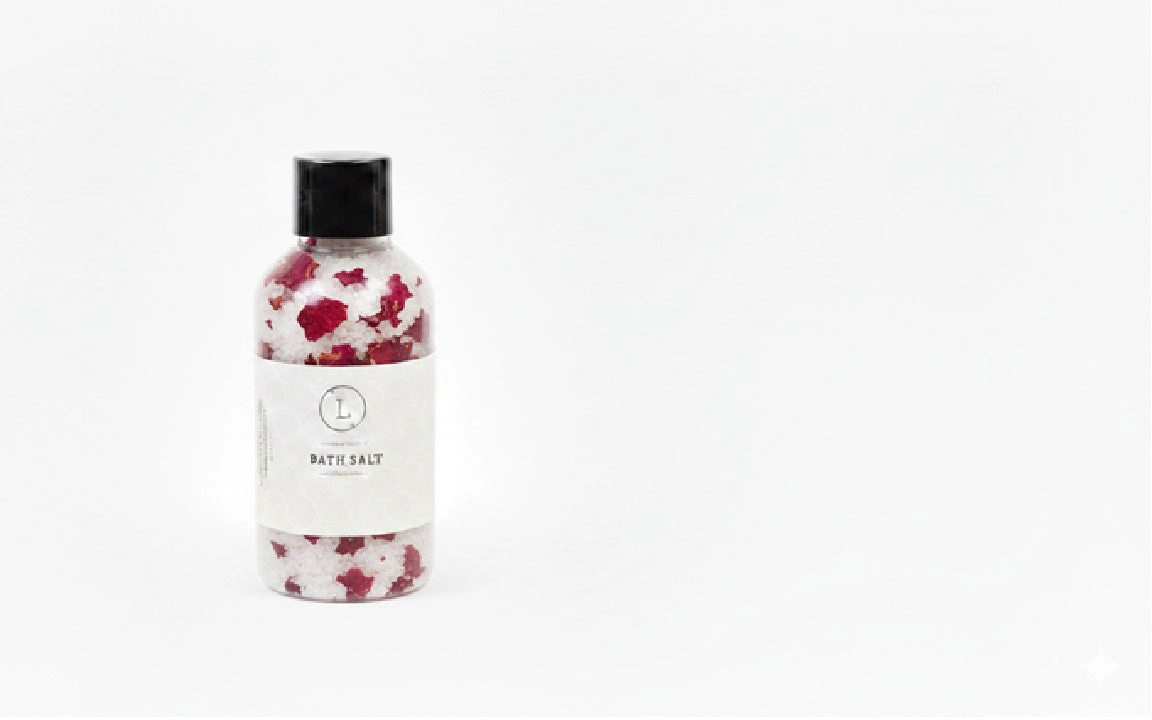 Lizush Luxurious Natural Bath Salts Discovery Set - 4 Botanical Glass Bottles