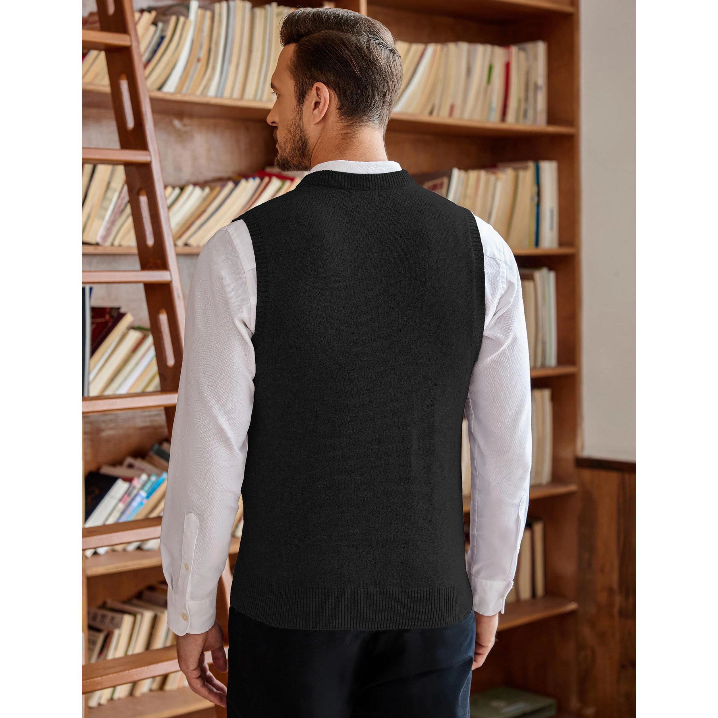 COOFANDY Men's Regular Fit V Neck Sleeveless Knit Sweater Vest