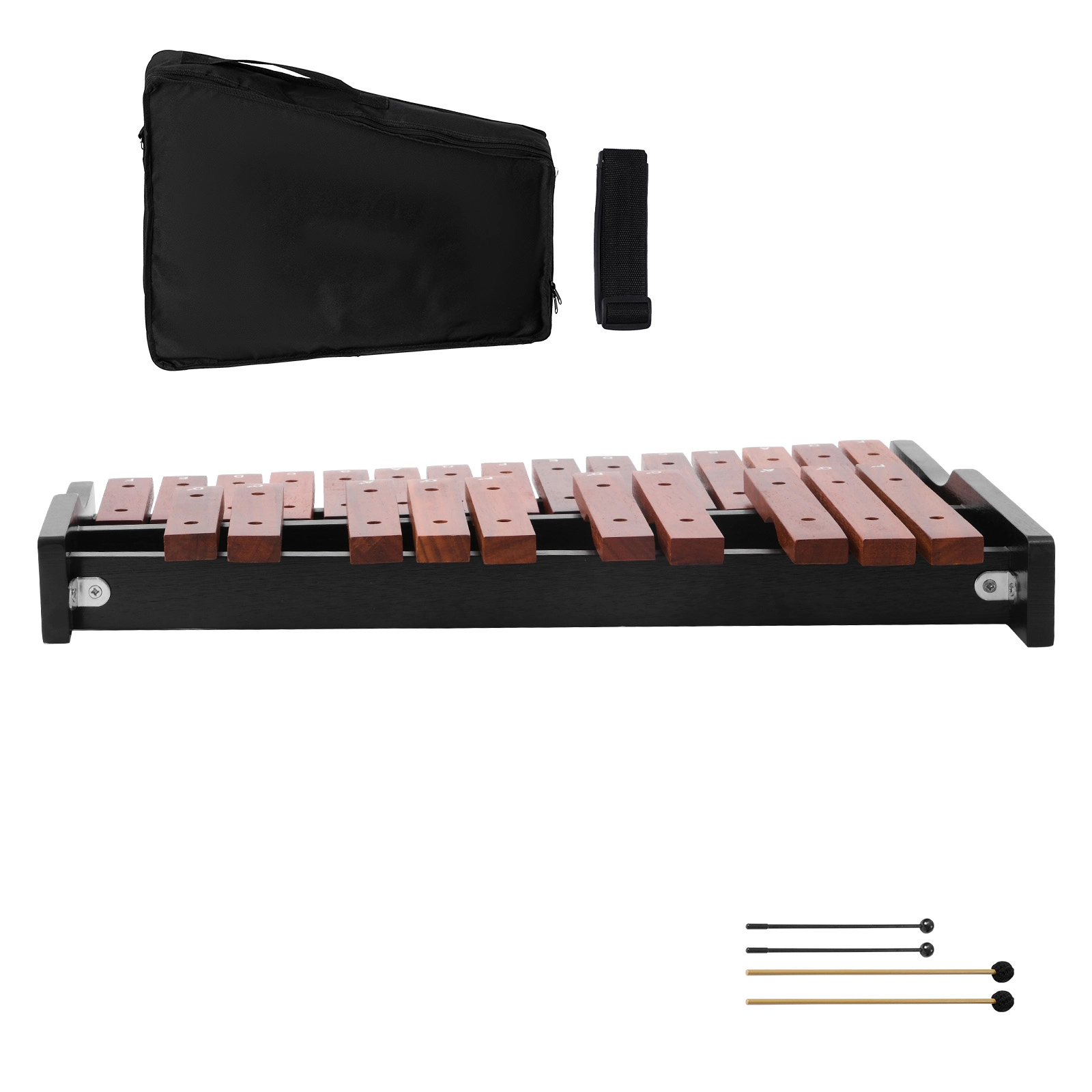 HONGGE Professional Wooden Glockenspiel Xylophone Percussion Instrument with 4 Mallets Carrying Bag for Adults and Kids