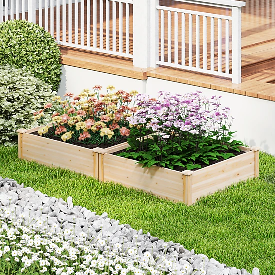 LJG 40" x 40" Outdoor Wood Raised Garden Bed