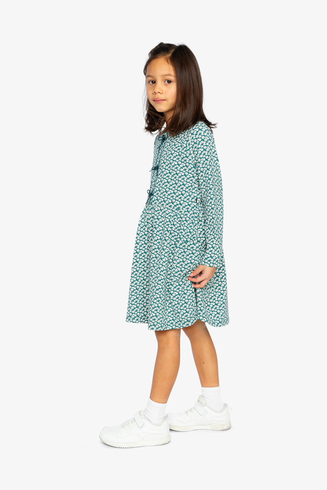 Deux par Girls Floral Print Patch-Pocket Organic Cotton Dress