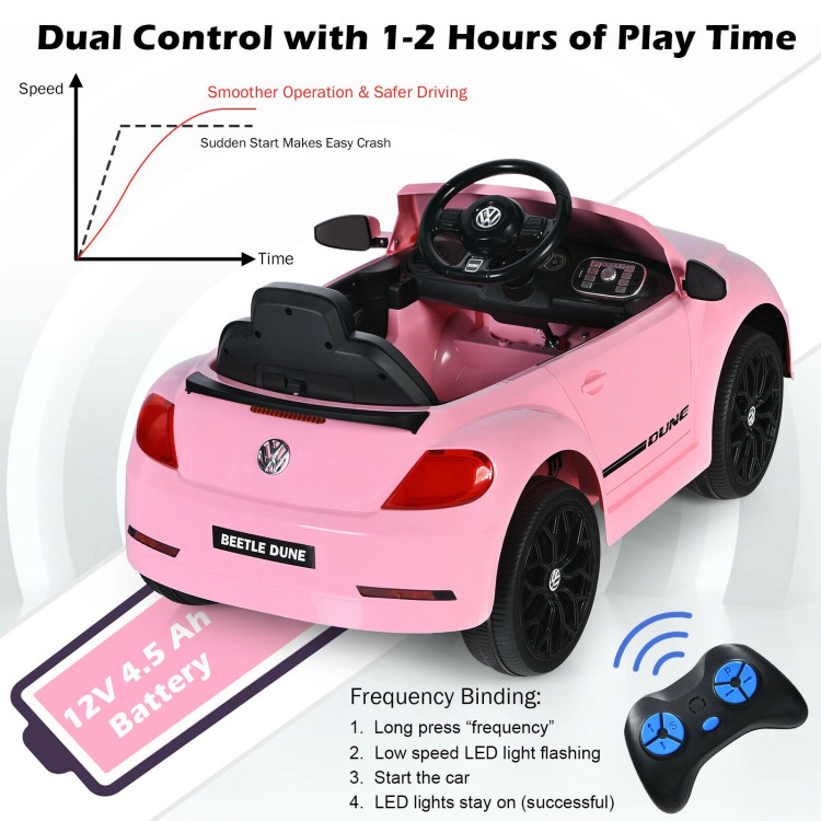 Hivvago Volkswagen Beetle Kids Electric Ride On Car with Remote Control