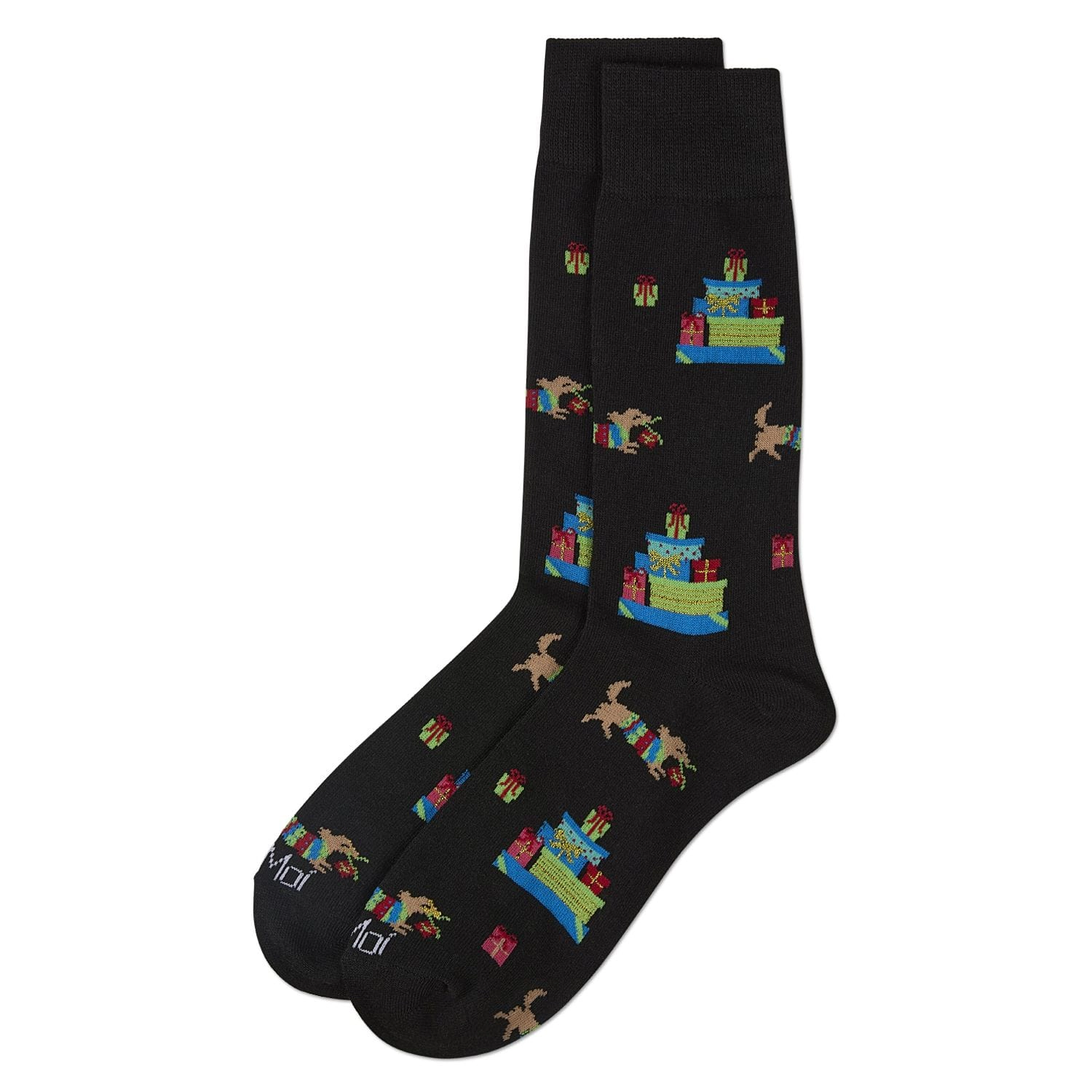 Memoi Men's Pile Of Gifts Holiday Crew Socks