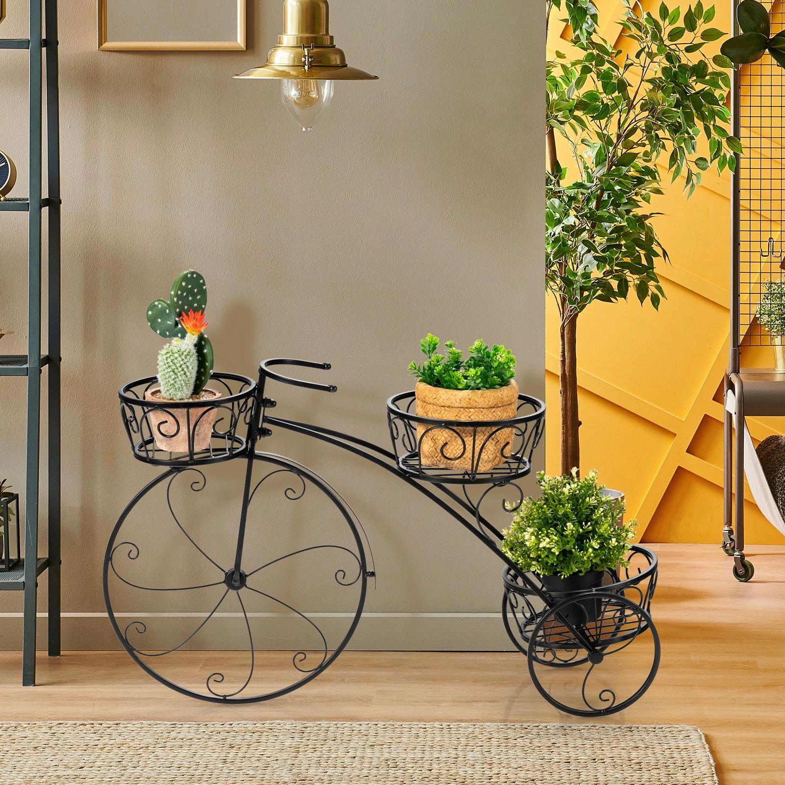 SlickBlue Unisex 3-Tier Tricycle Plant Stand Flower Pot Holder