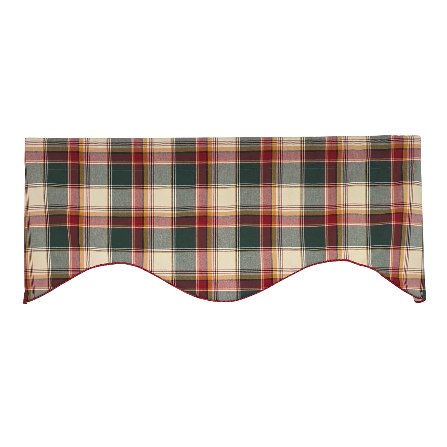 RLF Home Cabin Plaid Cornice Window Valance 100% Cotton Lined Rod Pocket 50" x 17" Multi