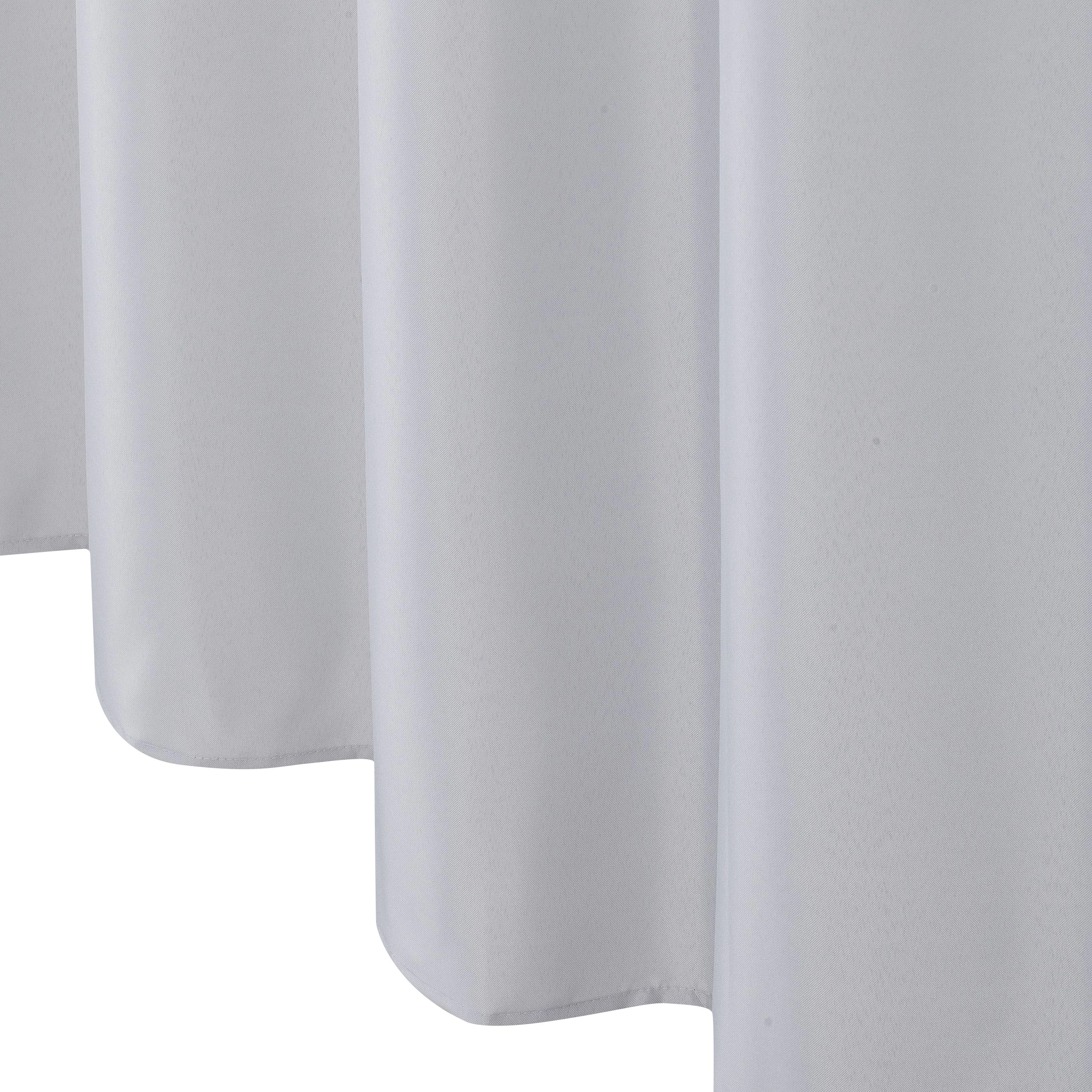 Kate Aurora Hotel Collection Mold & Mildew Resistant Water Resistant Light Gray Fabric Shower Curtain