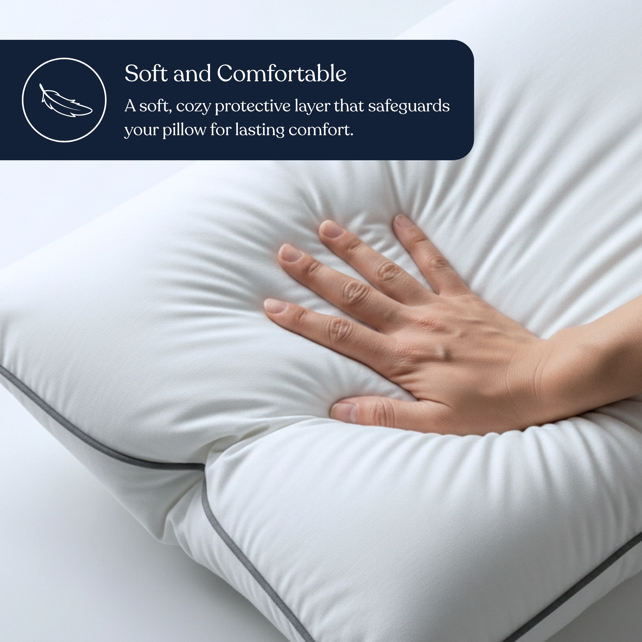 Delara Organic Pillow Protector GOTS Certified Cotton Waterproof Zippered Breathable Moisture-Wicking Ultra Soft
