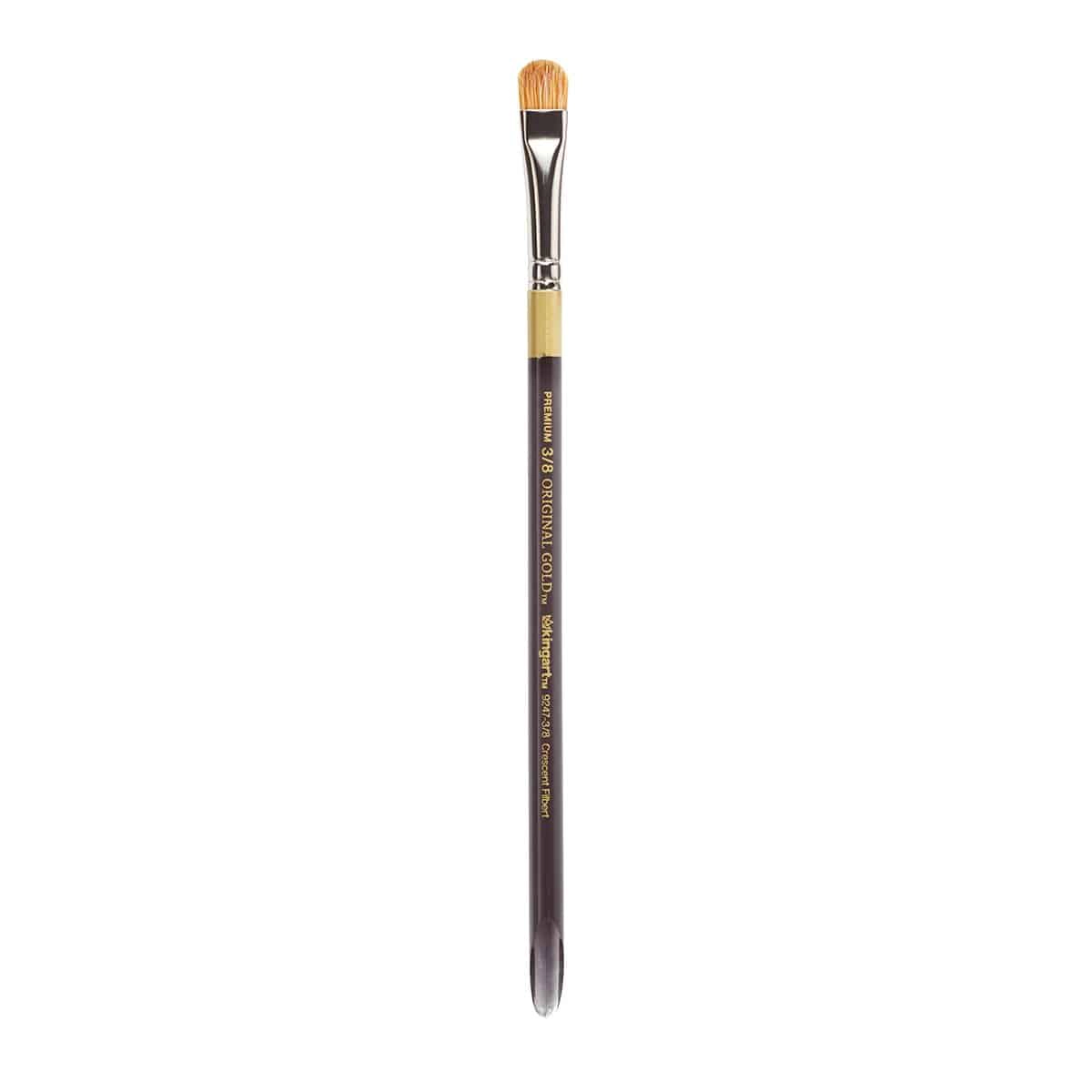 KINGART Original Gold 9247 Crescent Filbert Brush, Aqua Handle