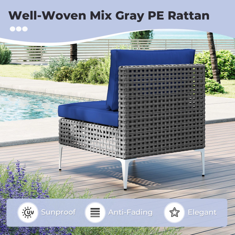 Hivvago 7 Piece Outdoor Furniture Set Wicker  Chairs with Tempered Glass Coffee Table