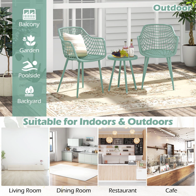 Hivvago 3 Piece Patio Chair Set With Pp Seat And Tabletop For Porch