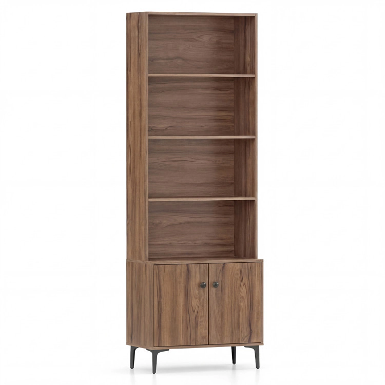 Hivvago Bookshelf with 2 Doors and Anti-Tipping Kits for Home Office