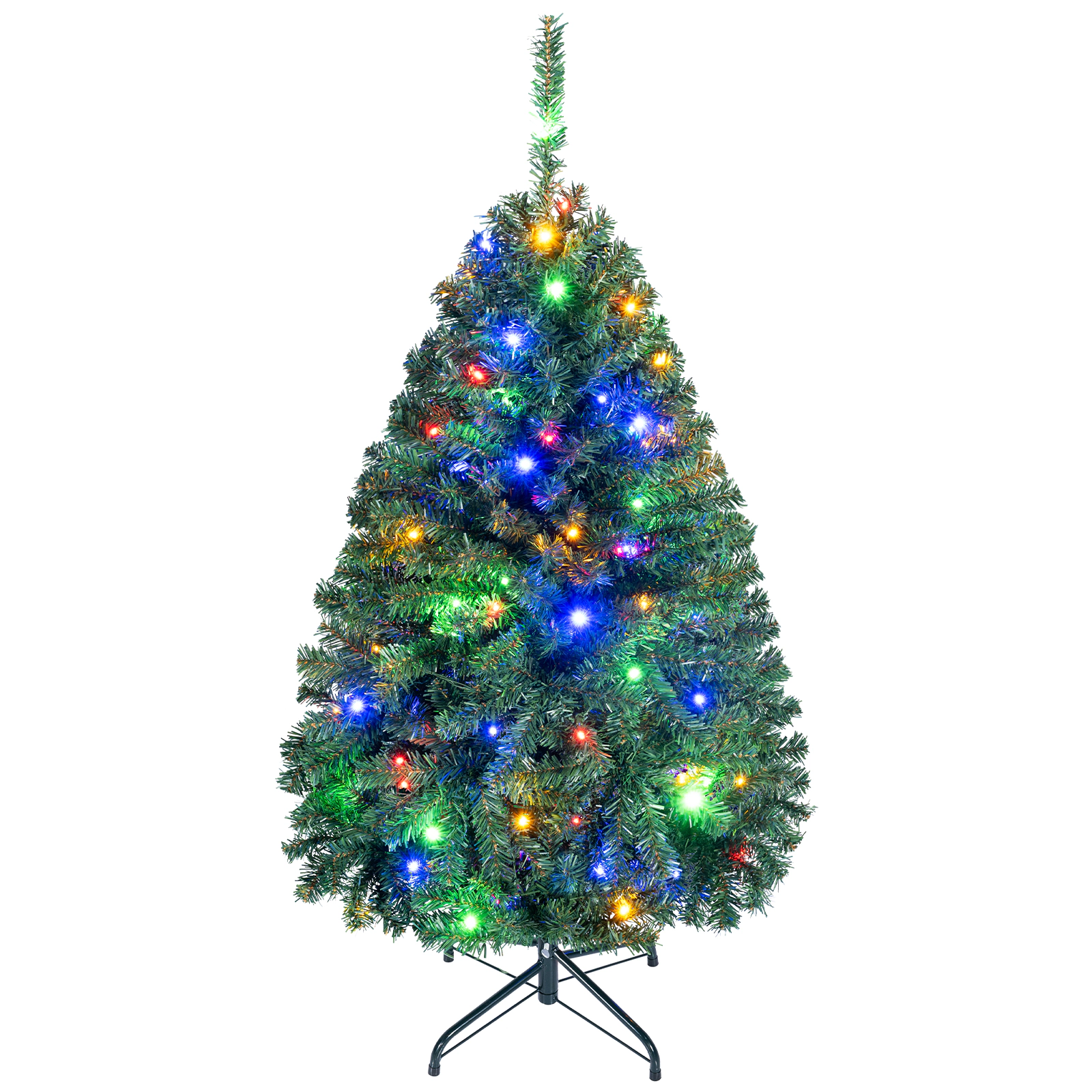 Costway 4/5/6/7/8/9Ft Pre-Lit Artificial Christmas Tree Hinged 100/150/350/500/750/1000 LED Lights
